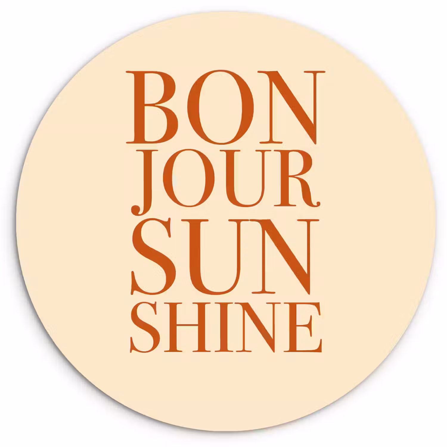 Oranje - Quote - Sun Wandcirkel plexiglas klein -3d