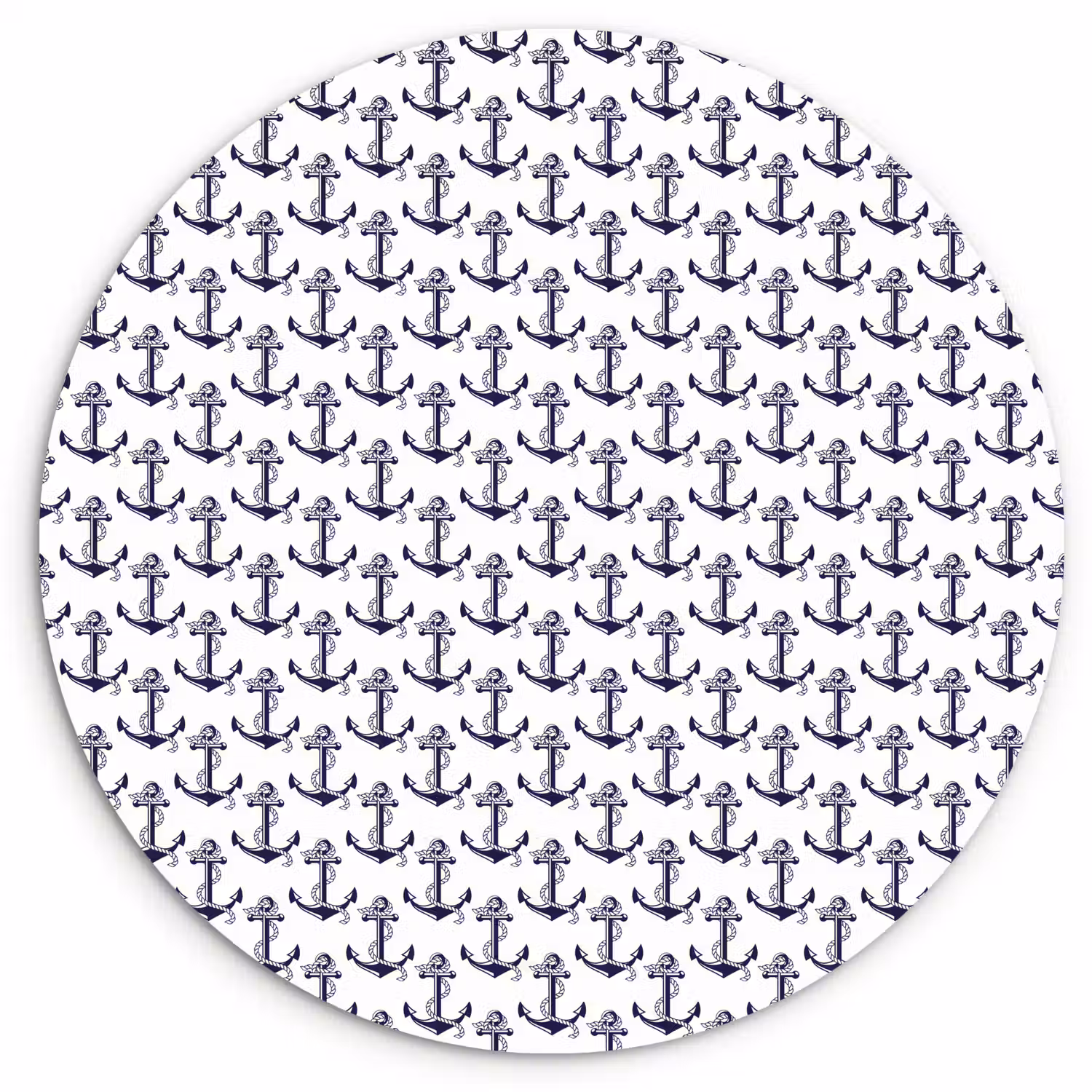 Oceaan - Anker - Blauw - Wit Wandcirkel plexiglas klein 852 -3d