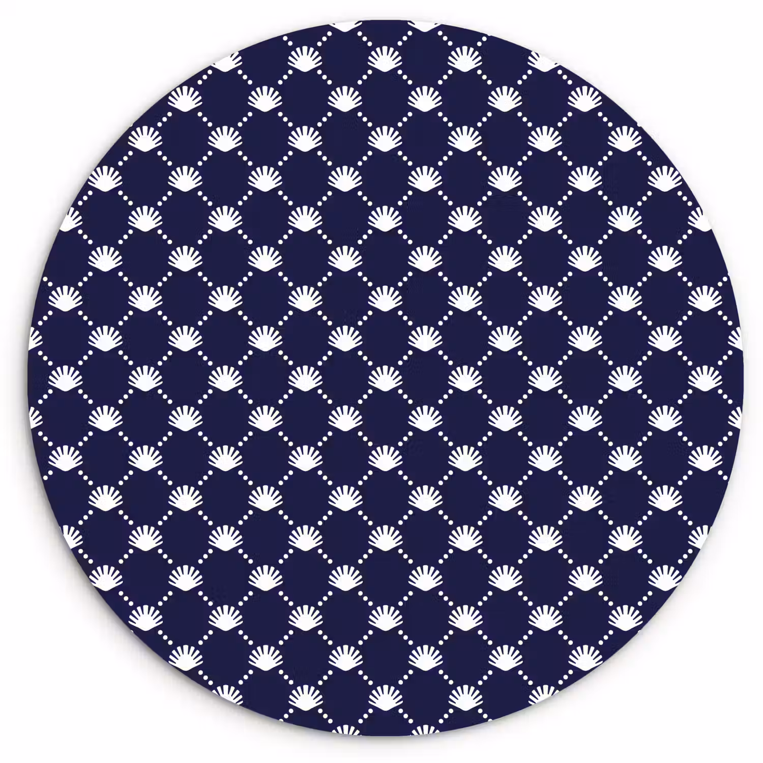 Oceaan - Schelp - Blauw - Wit Wandcirkel plexiglas klein 852 -3d
