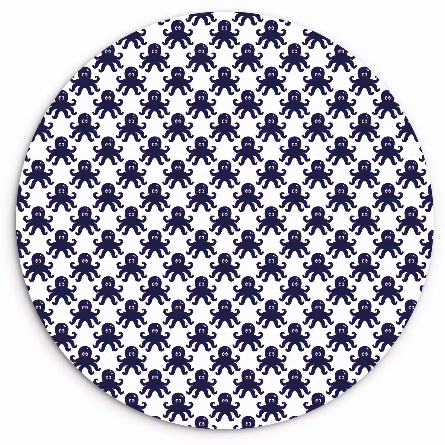 Oceaan - Octo - Blauw - Wit Wandcirkel plexiglas klein 852 -3d
