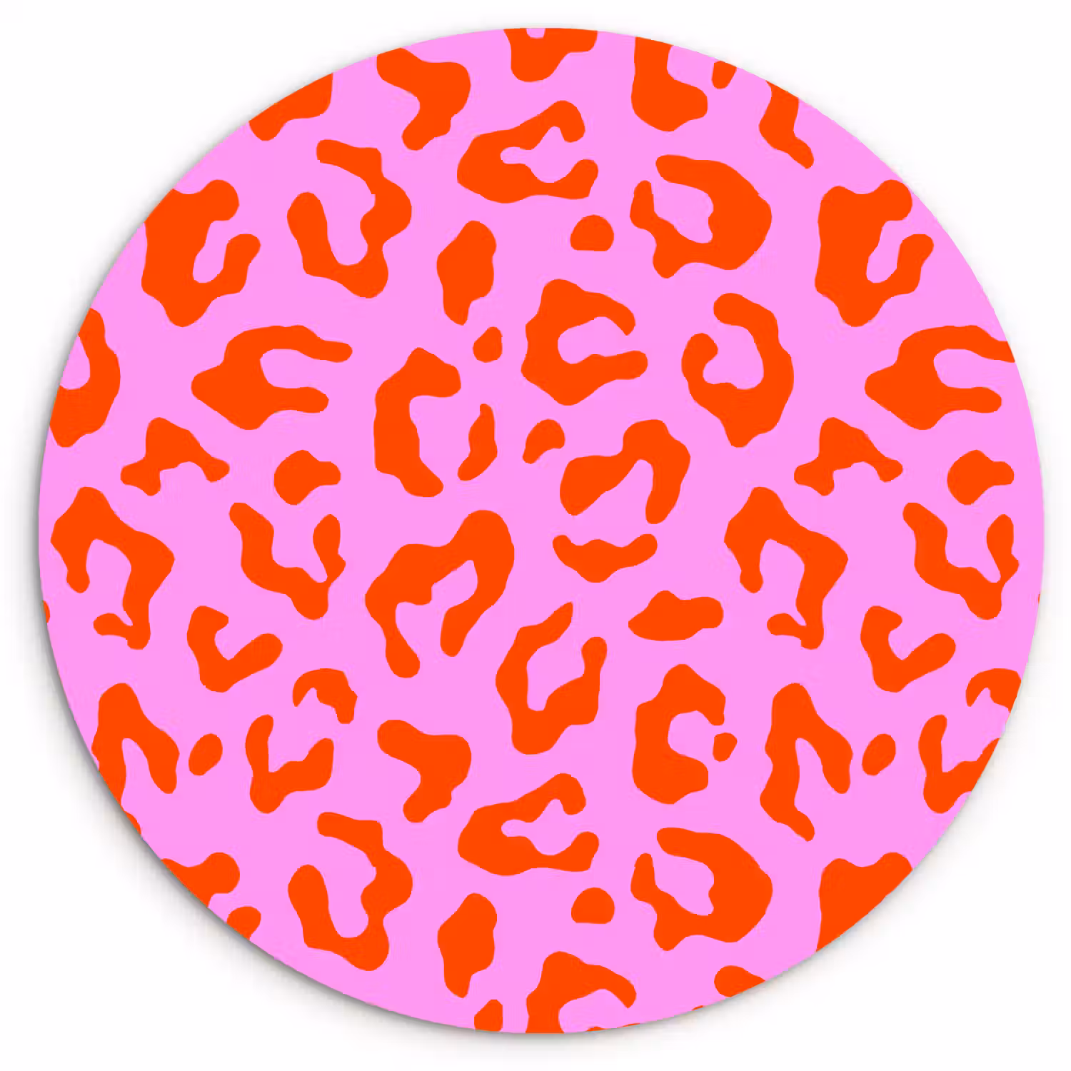 Panter - Rood - Roze Wandcirkel plexiglas klein 852 -3d