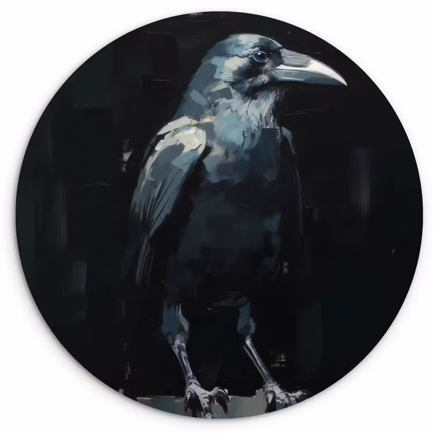 Raaf - Vogels - Zwart Wandcirkel plexiglas klein -3d
