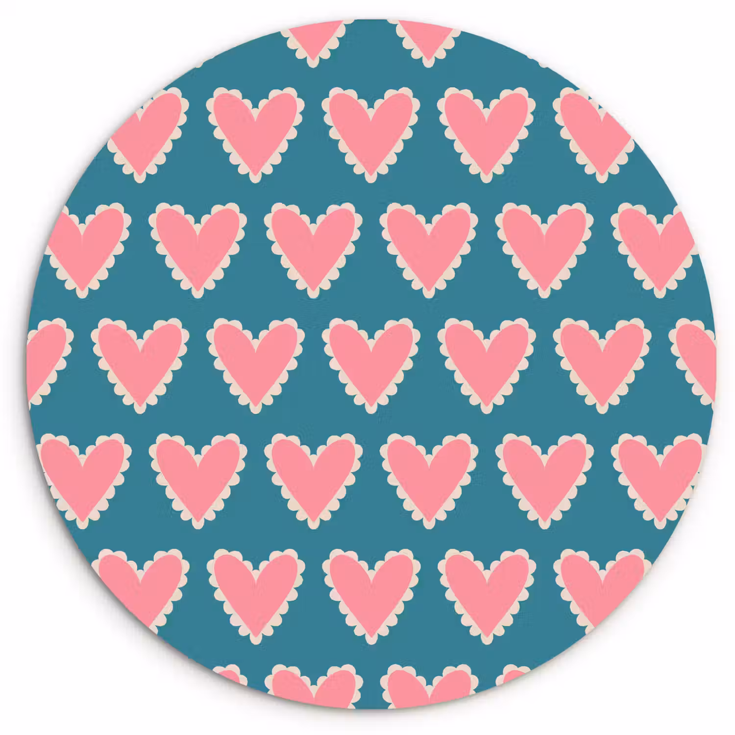 Retro - Hartjes - Patroon Wandcirkel plexiglas klein 852 -3d
