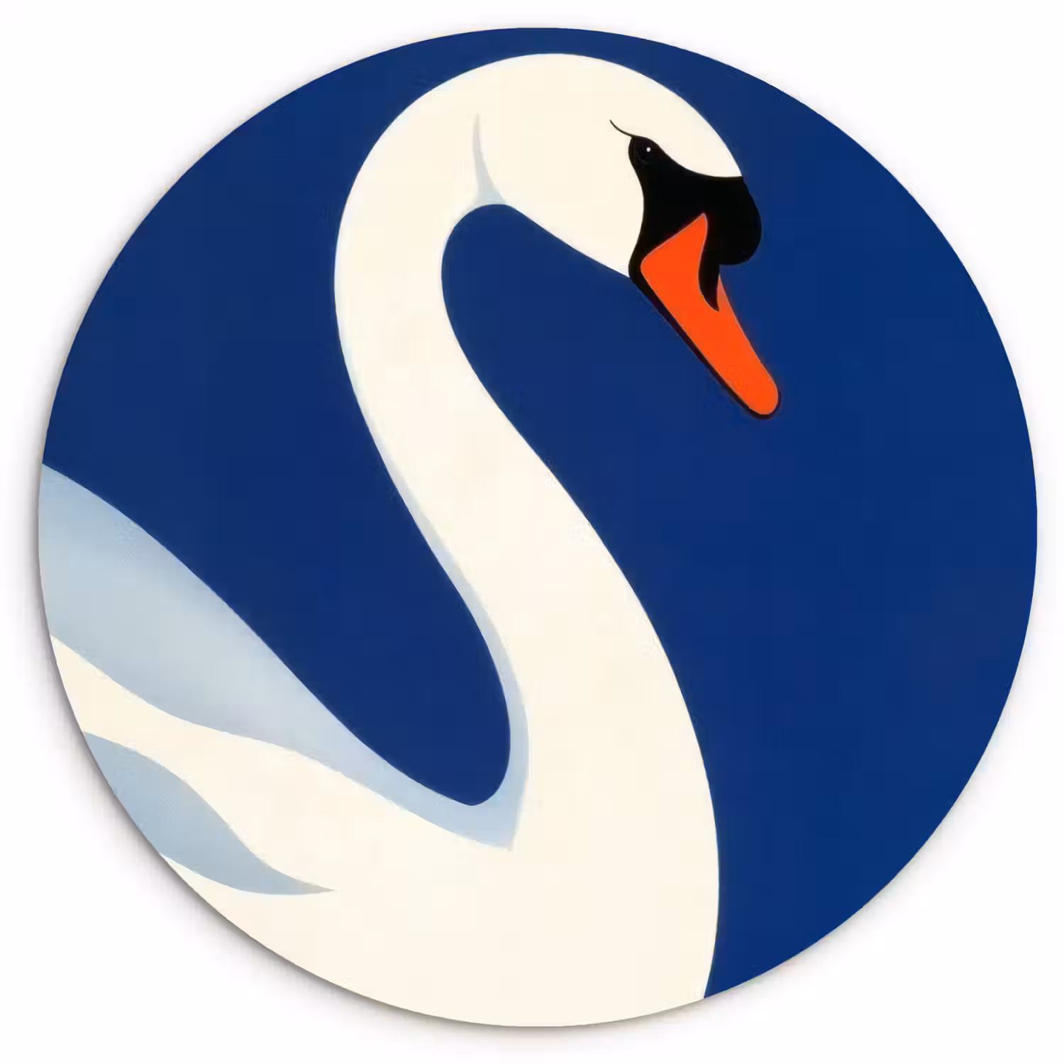 Zwaan - Wit - Snavel - Illustratie Wandcirkel plexiglas klein -3d
