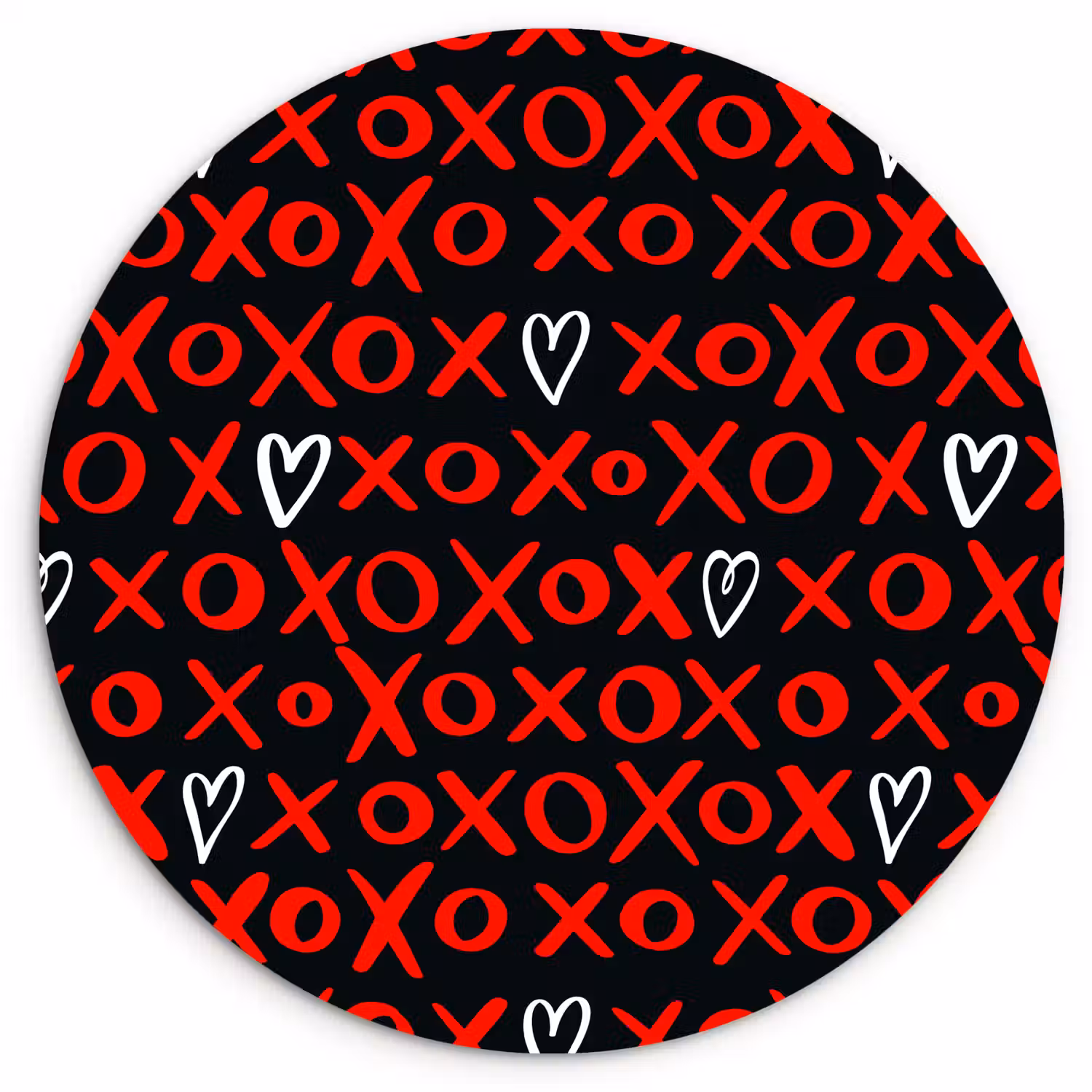 Zwart - Rood - Contrast - Liefde Wandcirkel plexiglas klein 852 -3d