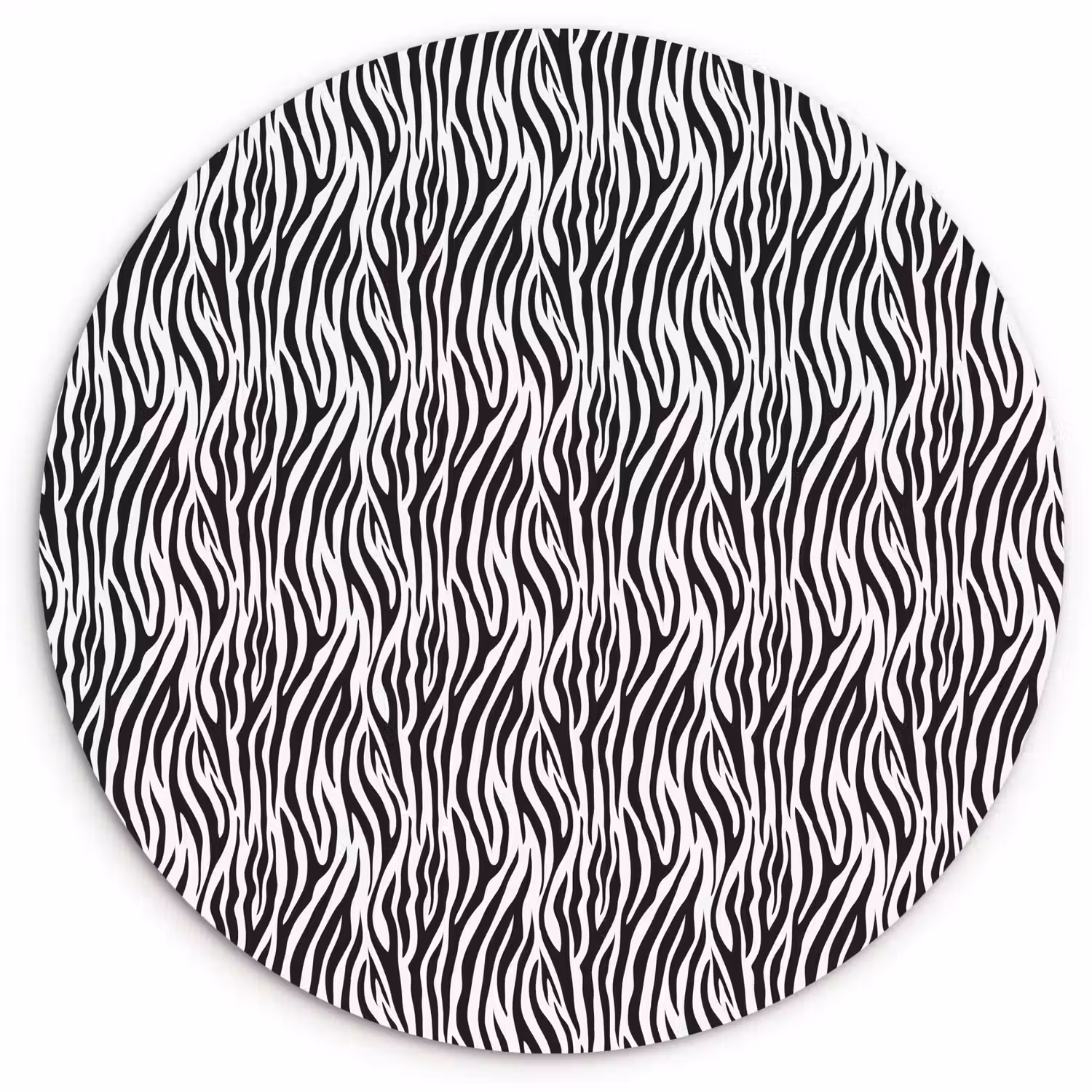 Zwart - Wit - Zebra - Patroon Wandcirkel plexiglas klein 852 -3d