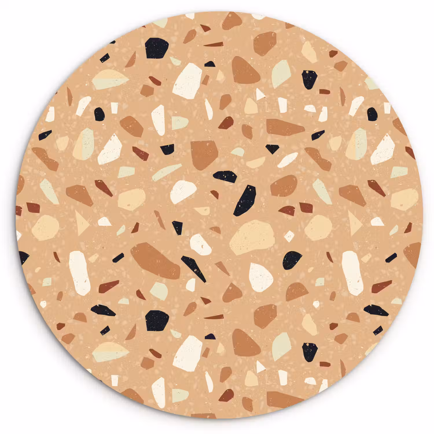 Terrazzo - Patroon - Kleurrijk - Oranje Wandcirkel plexiglas klein 852 -3d