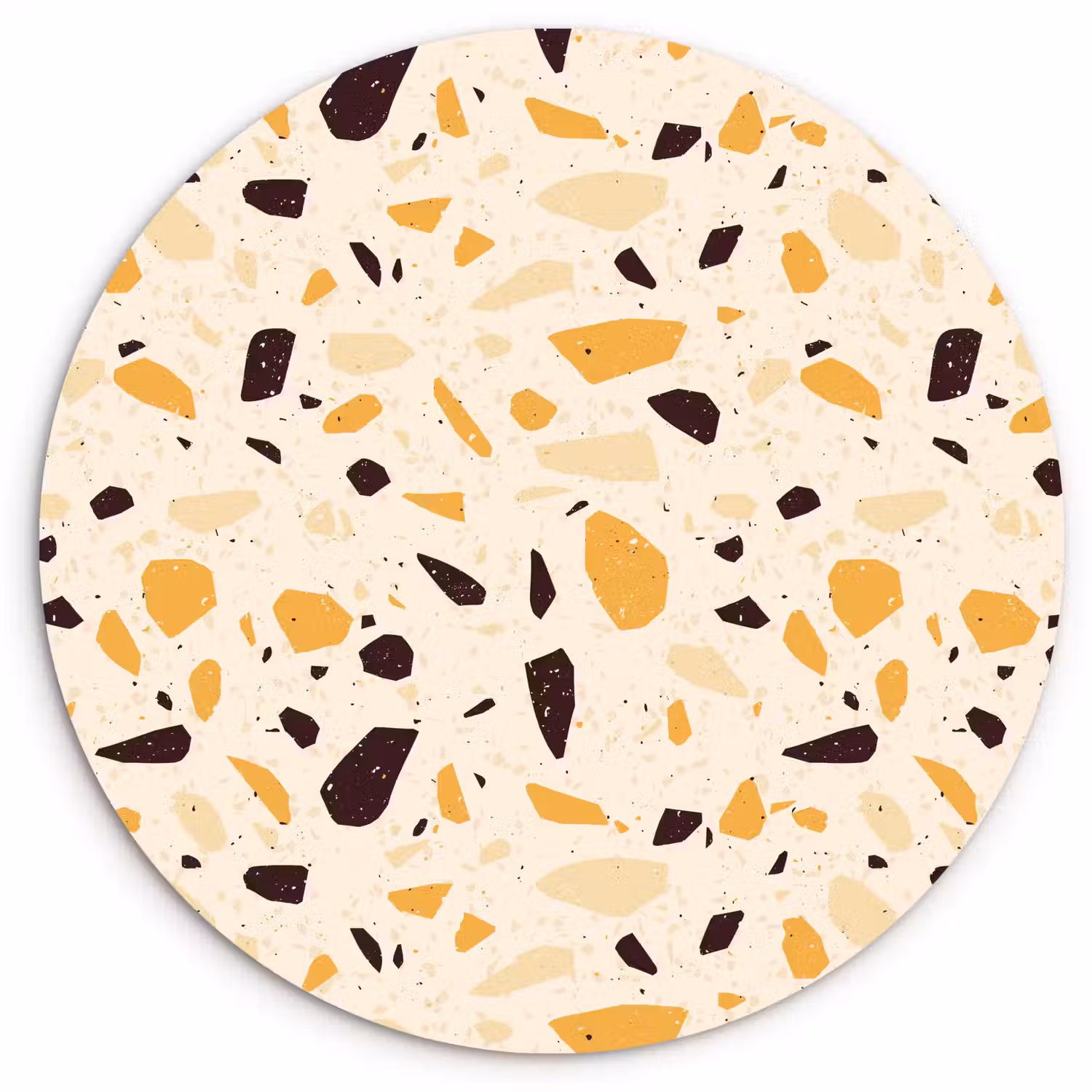 Terrazzo - Patroon - Geel - Wandcirkel plexiglas klein 852 -3d