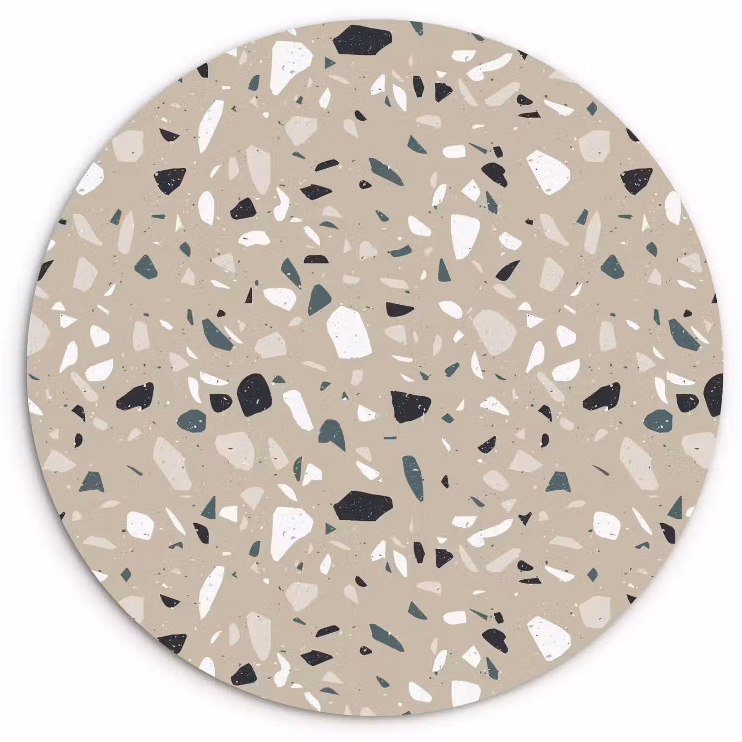 Terrazzo - Patroon - Groen Wandcirkel plexiglas klein 852 -3d