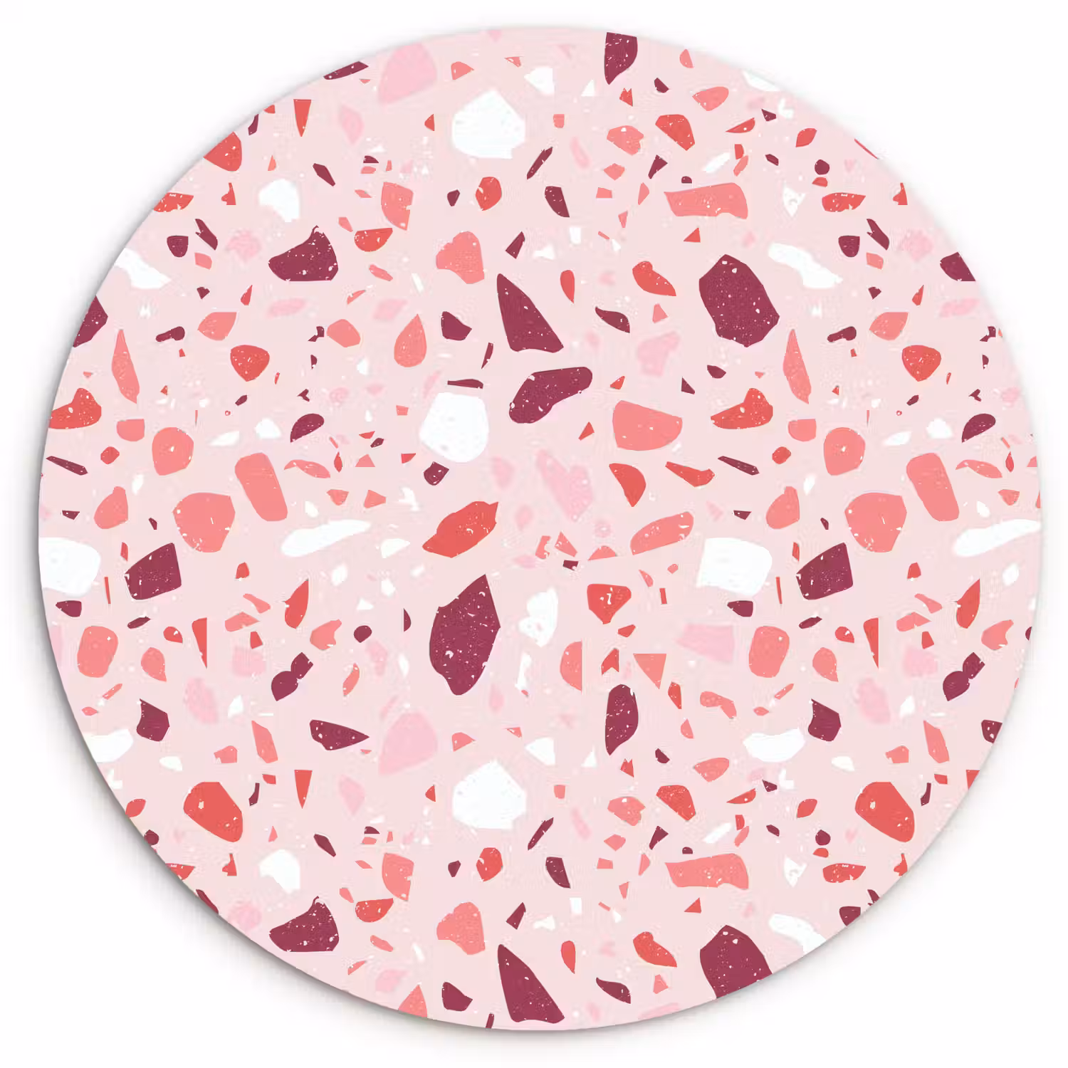 Terrazzo - Patroon - Roze Wandcirkel plexiglas klein 852 -3d