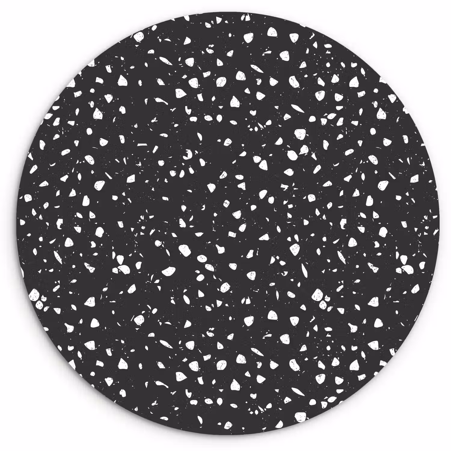Terrazzo - Patroon - Zwart - Wit Wandcirkel plexiglas klein 852 -3d