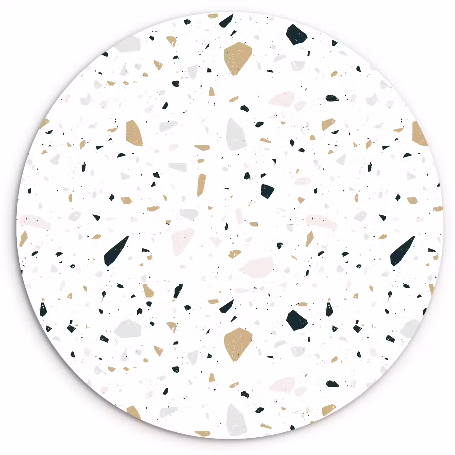 Terrazzo - Patroon - Wit - Neutraal Wandcirkel plexiglas klein 852 -3d