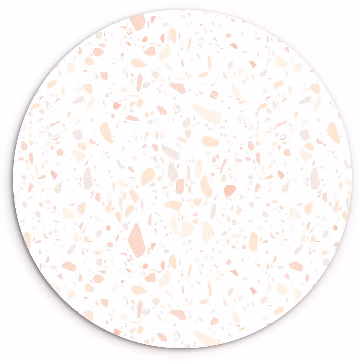 Terrazzo - Patroon - Wit - Perzik Wandcirkel plexiglas klein 852 -3d