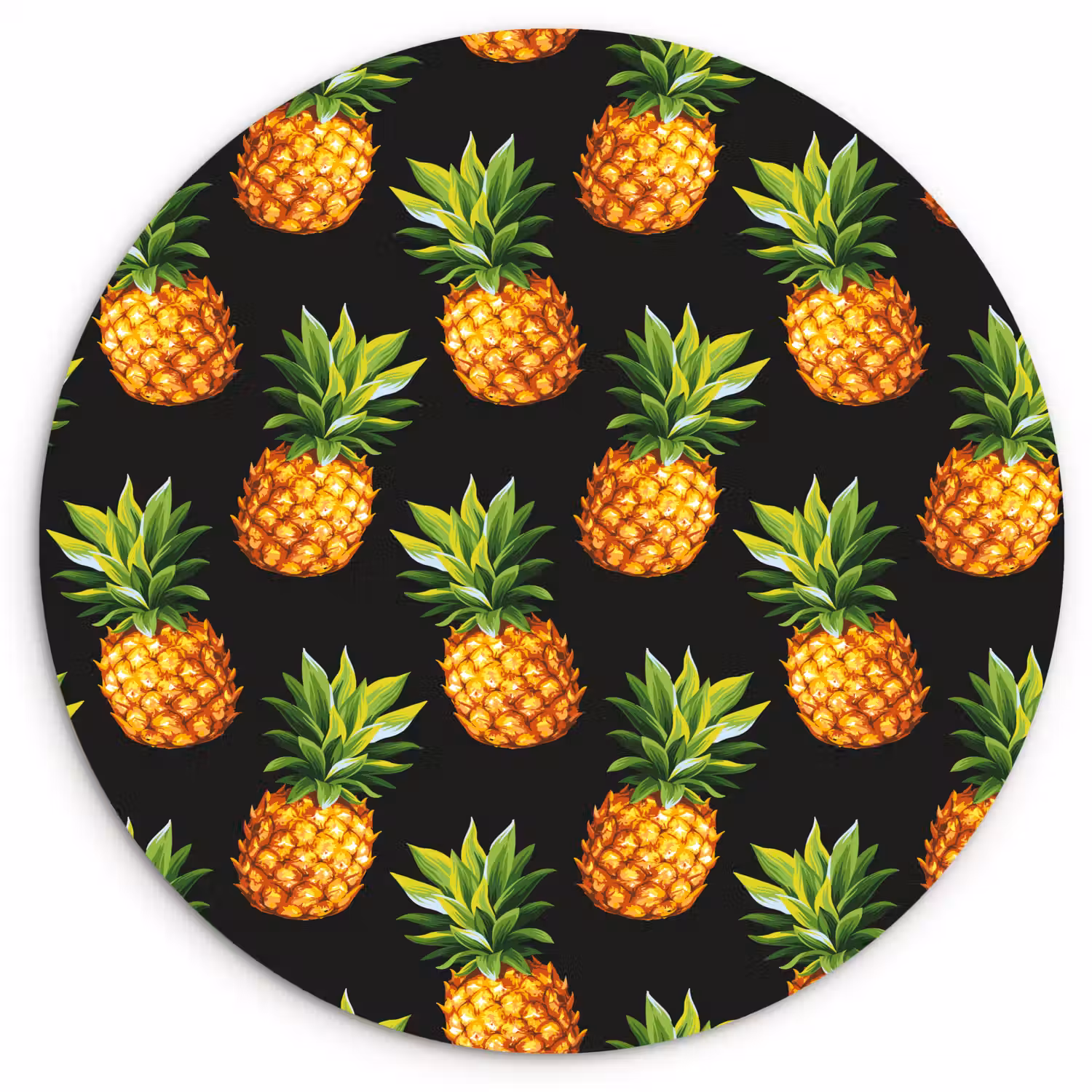 Tropische - Ananas - Zwart Wandcirkel plexiglas klein 852 -3d