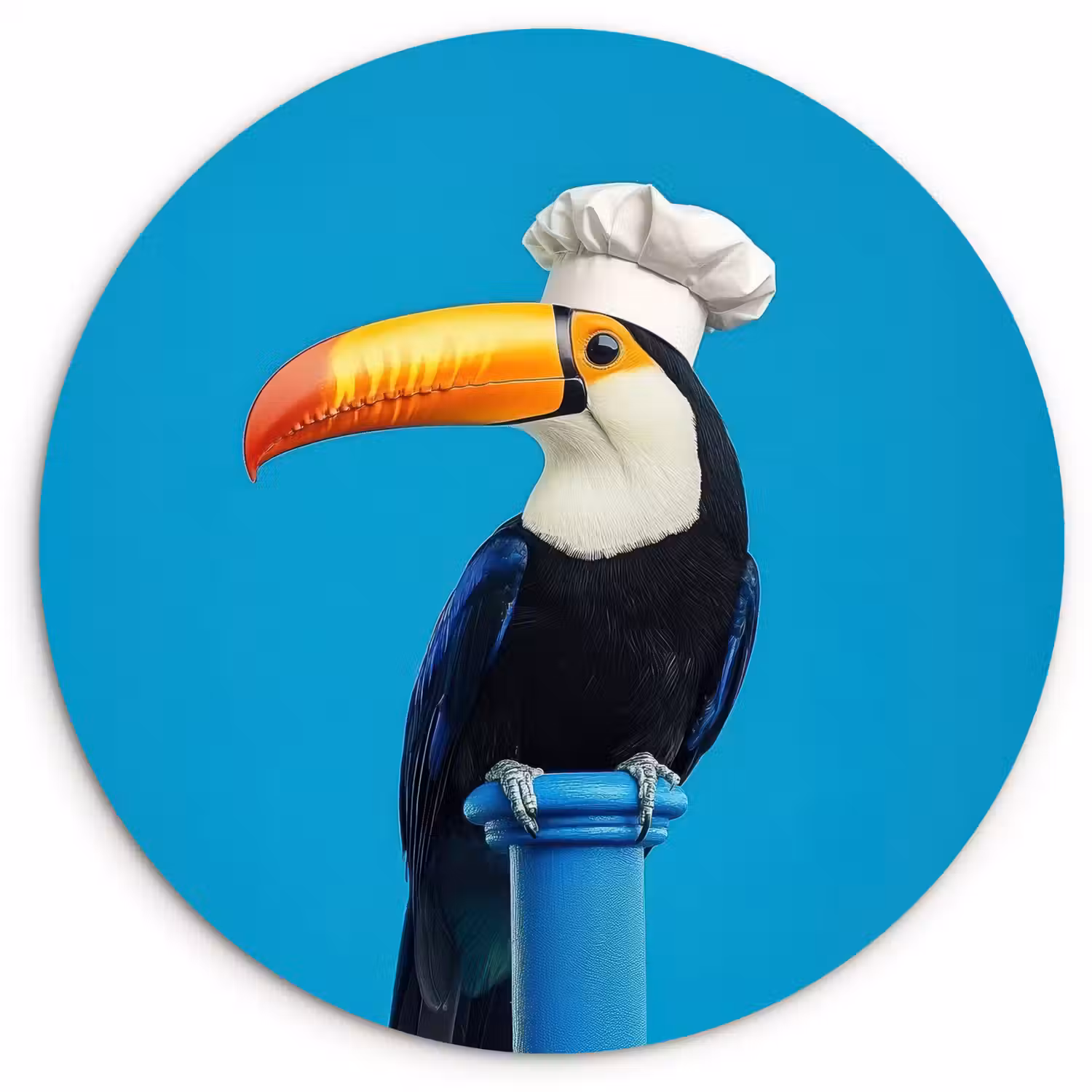 Tucan - Sokkel - Vogel - Koksmuts Wandcirkel plexiglas klein -3d