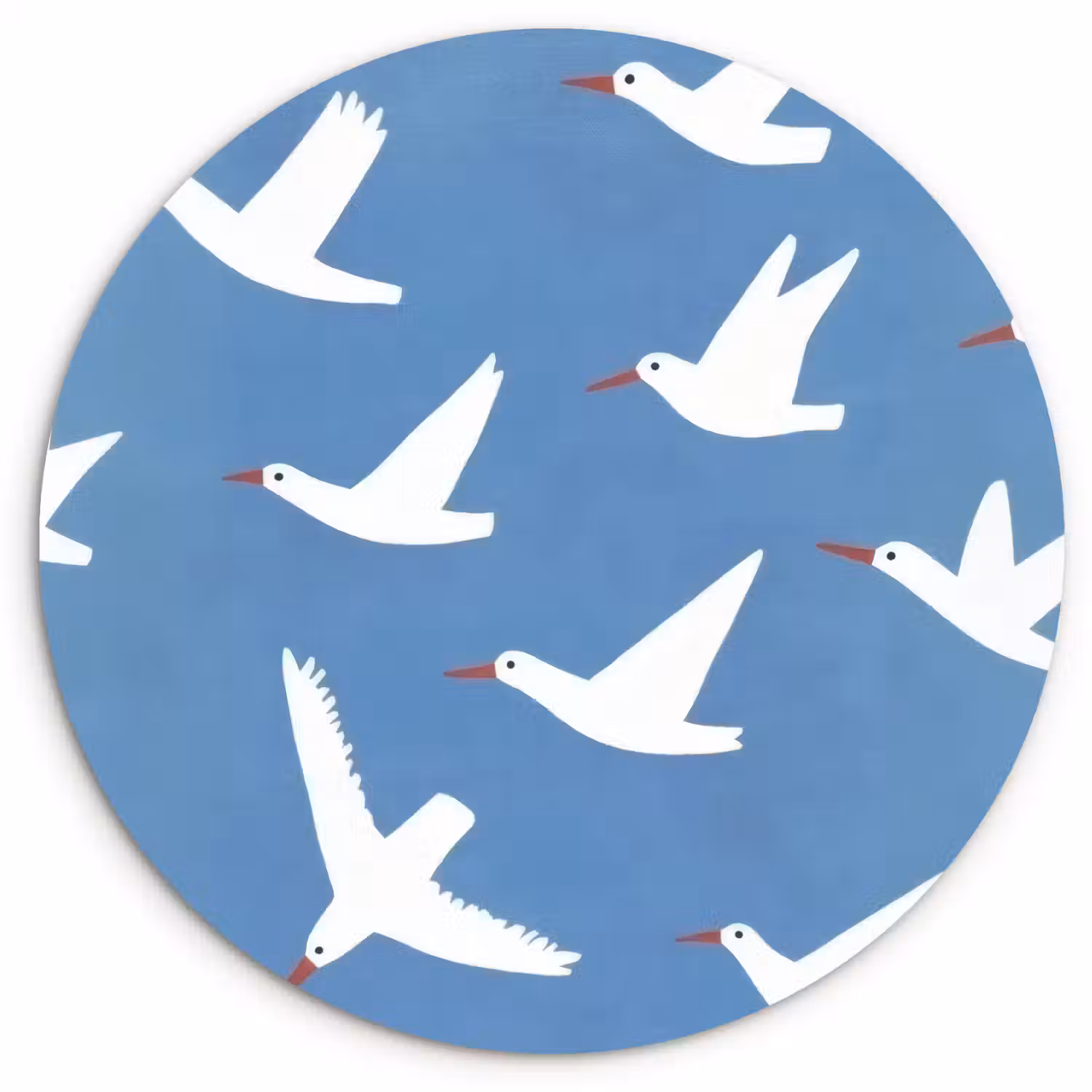 Vogels - Wit - Patroon Wandcirkel plexiglas klein -3d