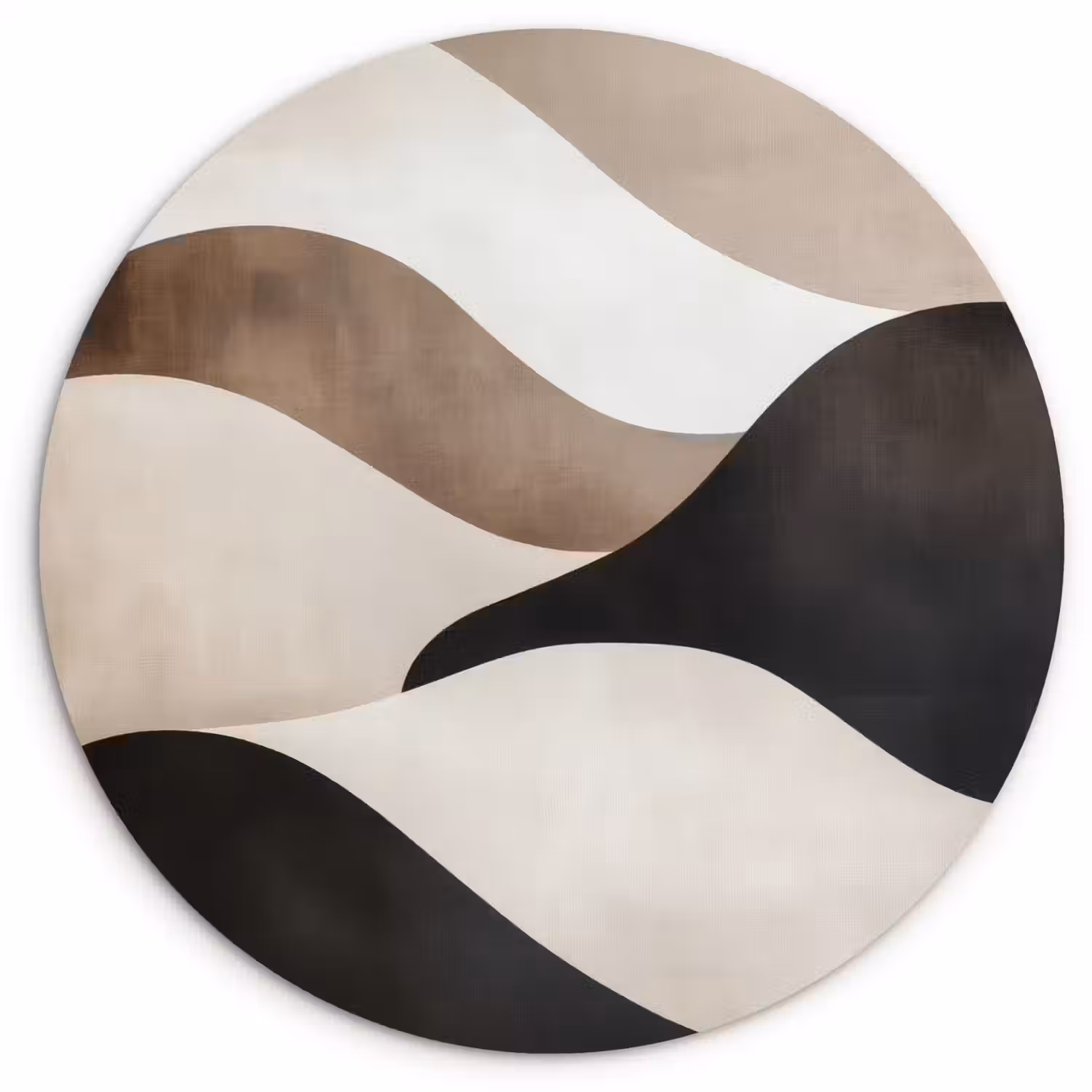 Golven - Abstract - Beige Wandcirkel plexiglas klein -3d