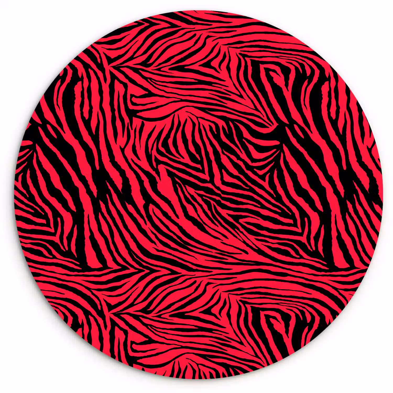 Zebra - Zwart - Roze - Neon Wandcirkel plexiglas klein 852 -3d