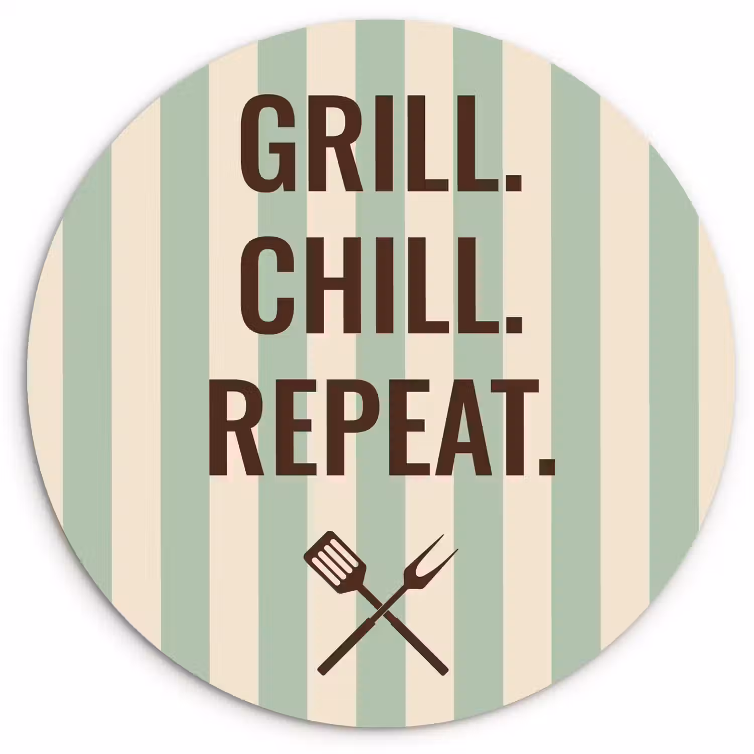 Quote - Strepen - Grill Wandcirkel plexiglas klein -3d