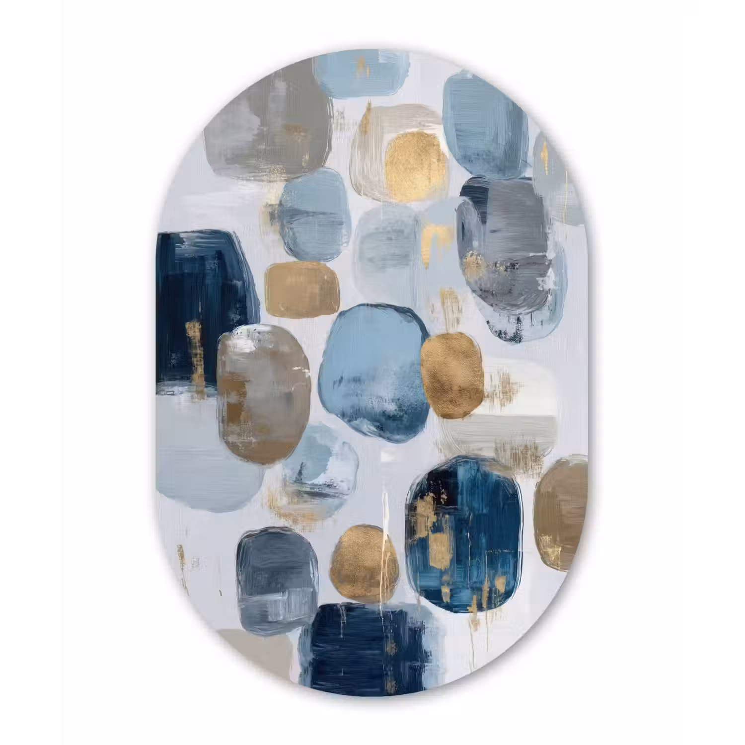 Abstract - Goud - Vormen Wandcirkel Ovaal Aluminium middel -3d