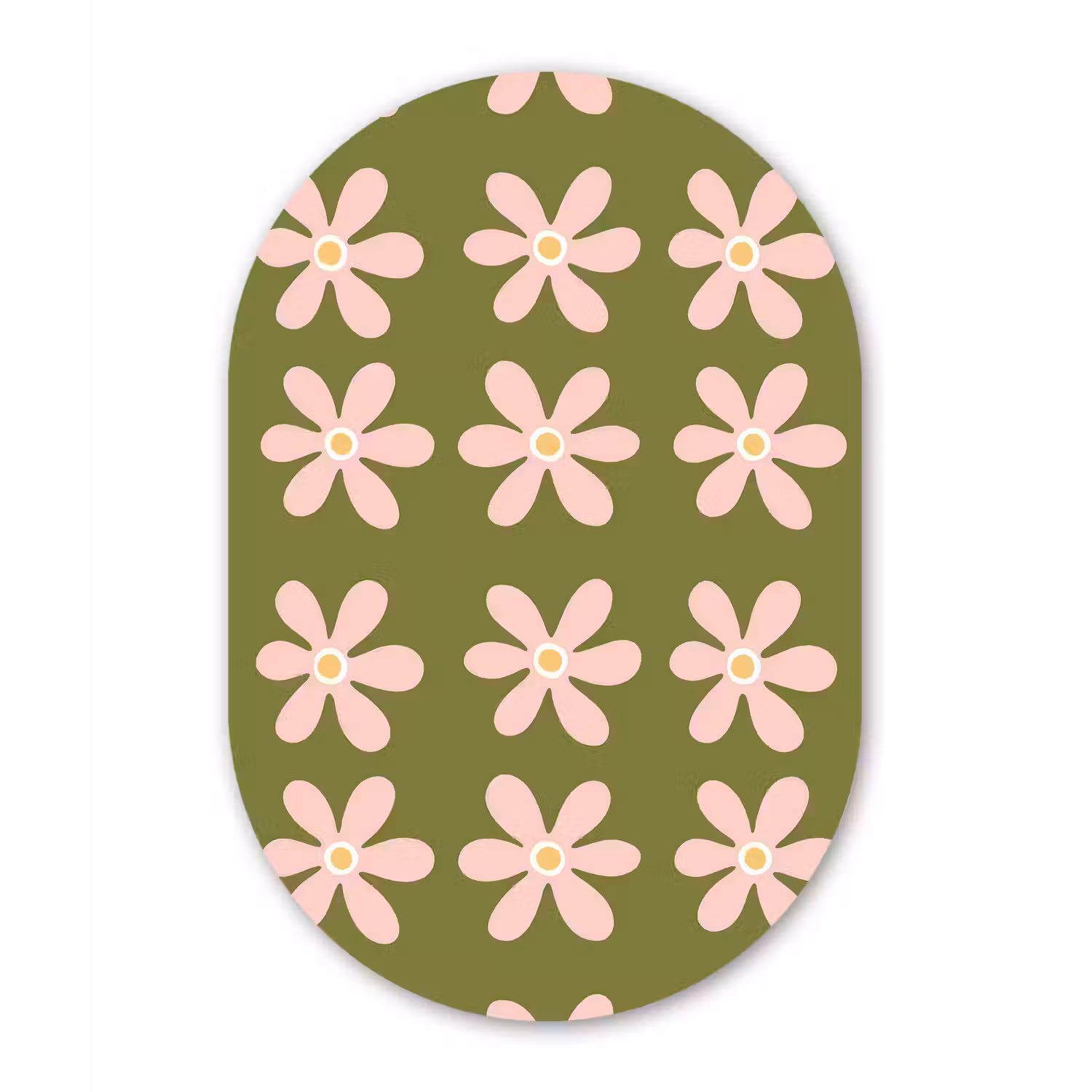 Bloem - Modern - Groen Wandcirkel Ovaal Aluminium middel 839 -3d