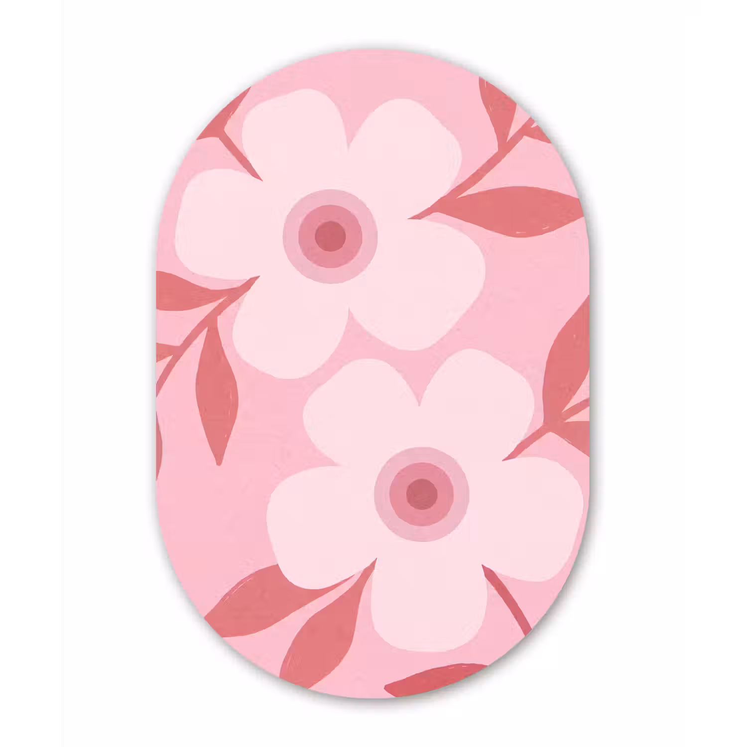 Bloemen - Abstract - Modern - Roze - Natuur Wandcirkel Ovaal Aluminium middel -3d