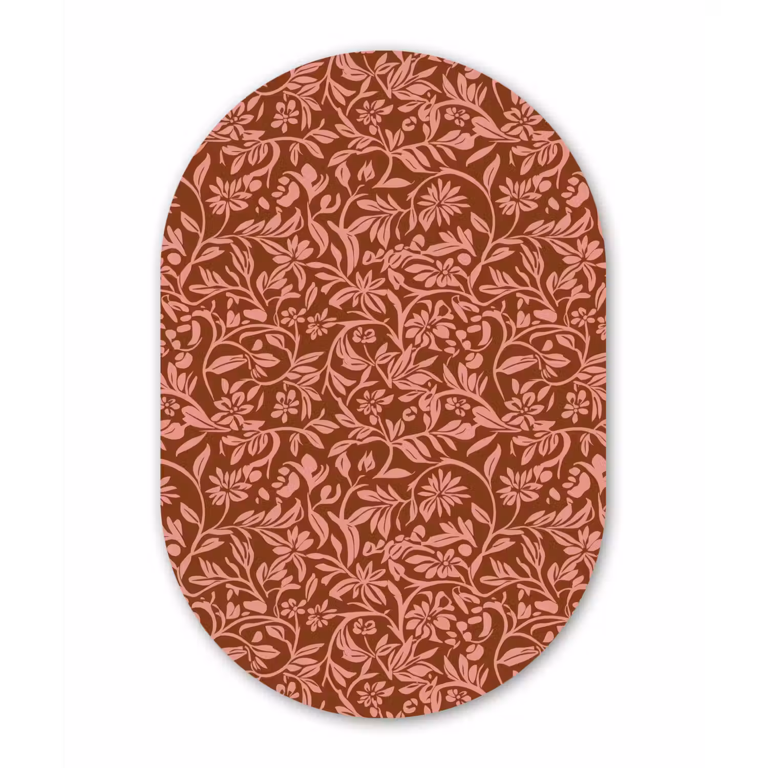Bloemen - Print - Roze Wandcirkel Ovaal Aluminium middel 839 -3d