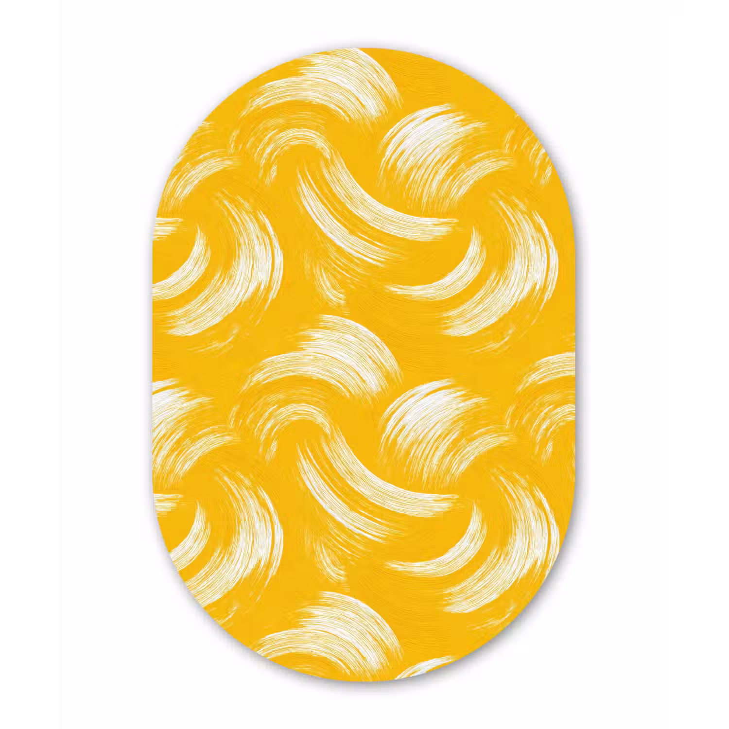 Verfstreken - Abstract - Dynamisch - Geel Wandcirkel Ovaal Aluminium middel 839 -3d