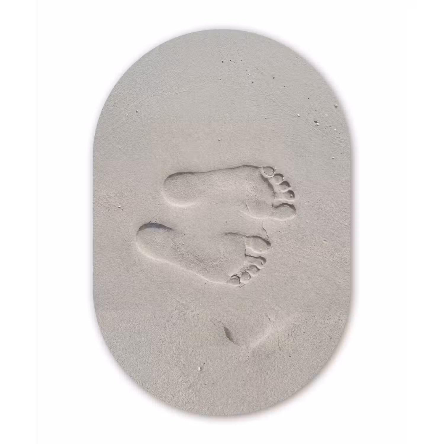 Voeten - Afdrukken - Zand Wandcirkel Ovaal Aluminium middel -3d