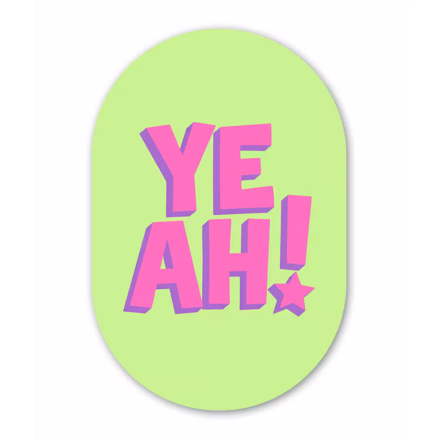 Groen - Neon - Quote Wandcirkel Ovaal Aluminium middel -3d