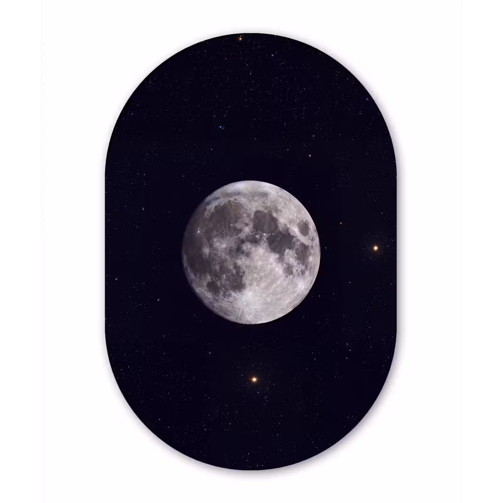Wandoval - Aluminium - Mond – Sterne – Weltraum - Maan - Sterren - Ruimte Wandcirkel Ovaal Aluminium middel