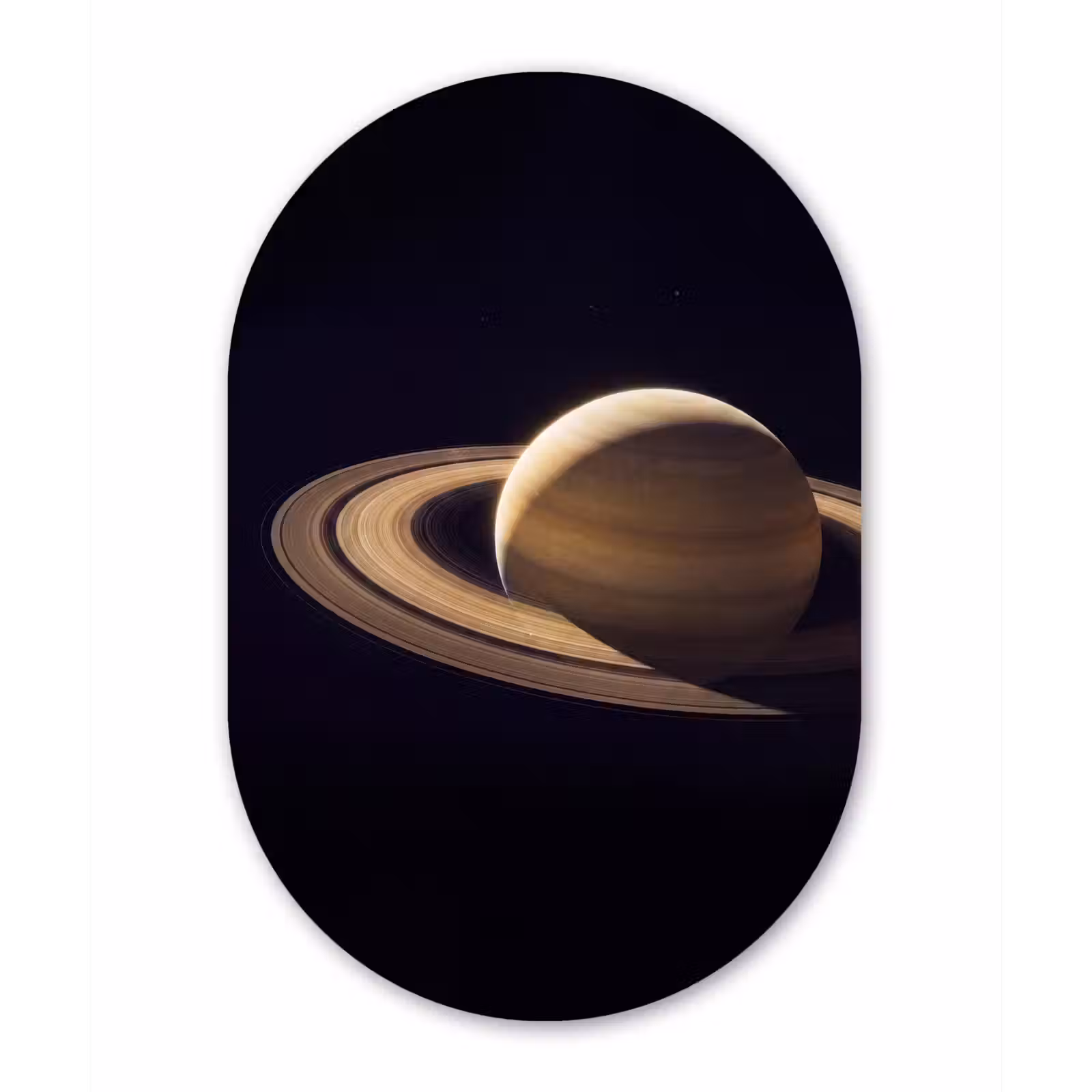 Wandoval - Aluminium - Planet – Ringe – Weltraum - Planeet - Ringen - Ruimte Wandcirkel Ovaal Aluminium middel