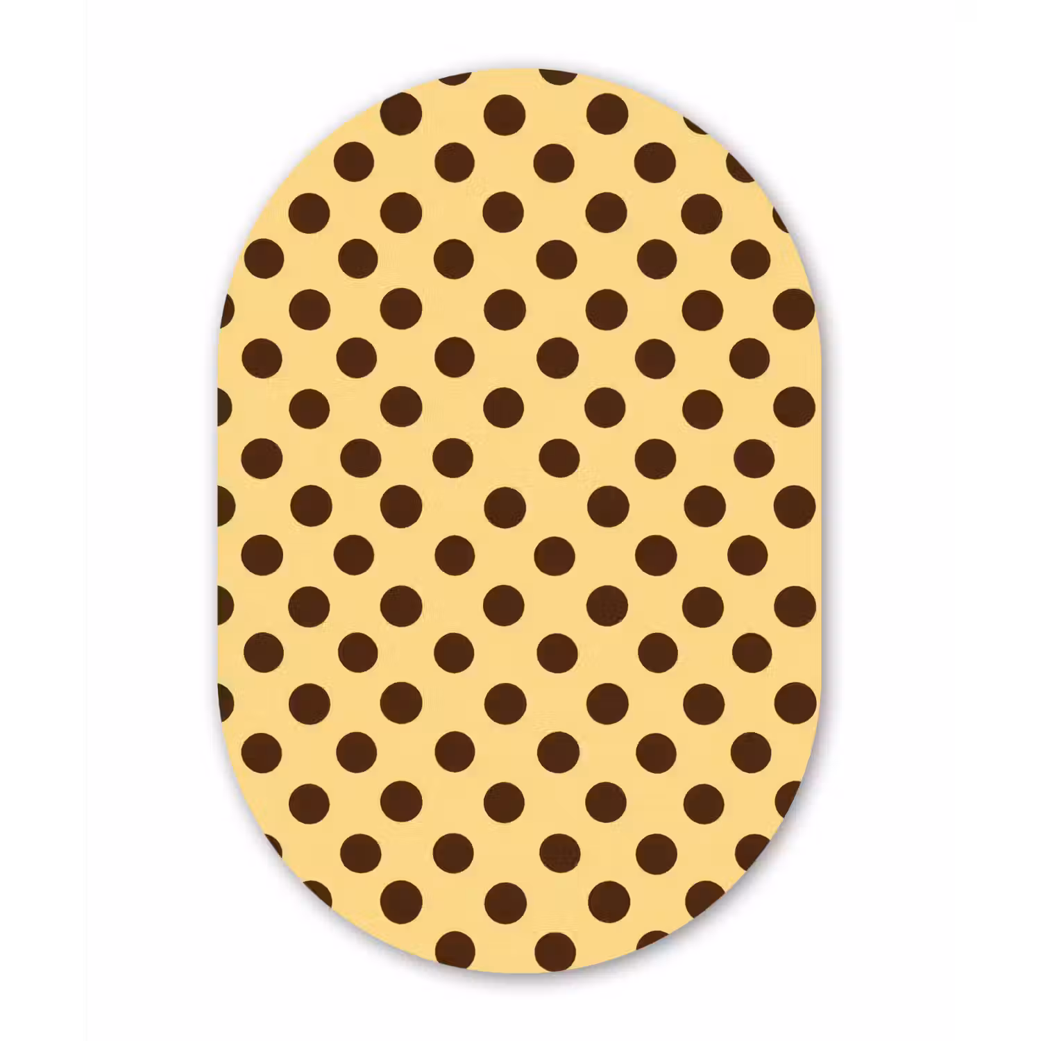 Polka Dot - Stippen - Retro - Geel - Bruin Wandcirkel Ovaal Aluminium middel 839 -3d