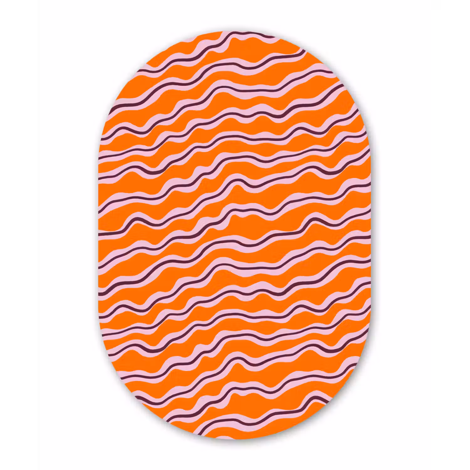 Retro - Golvend - Oranje Wandcirkel Ovaal Aluminium middel 839 -3d