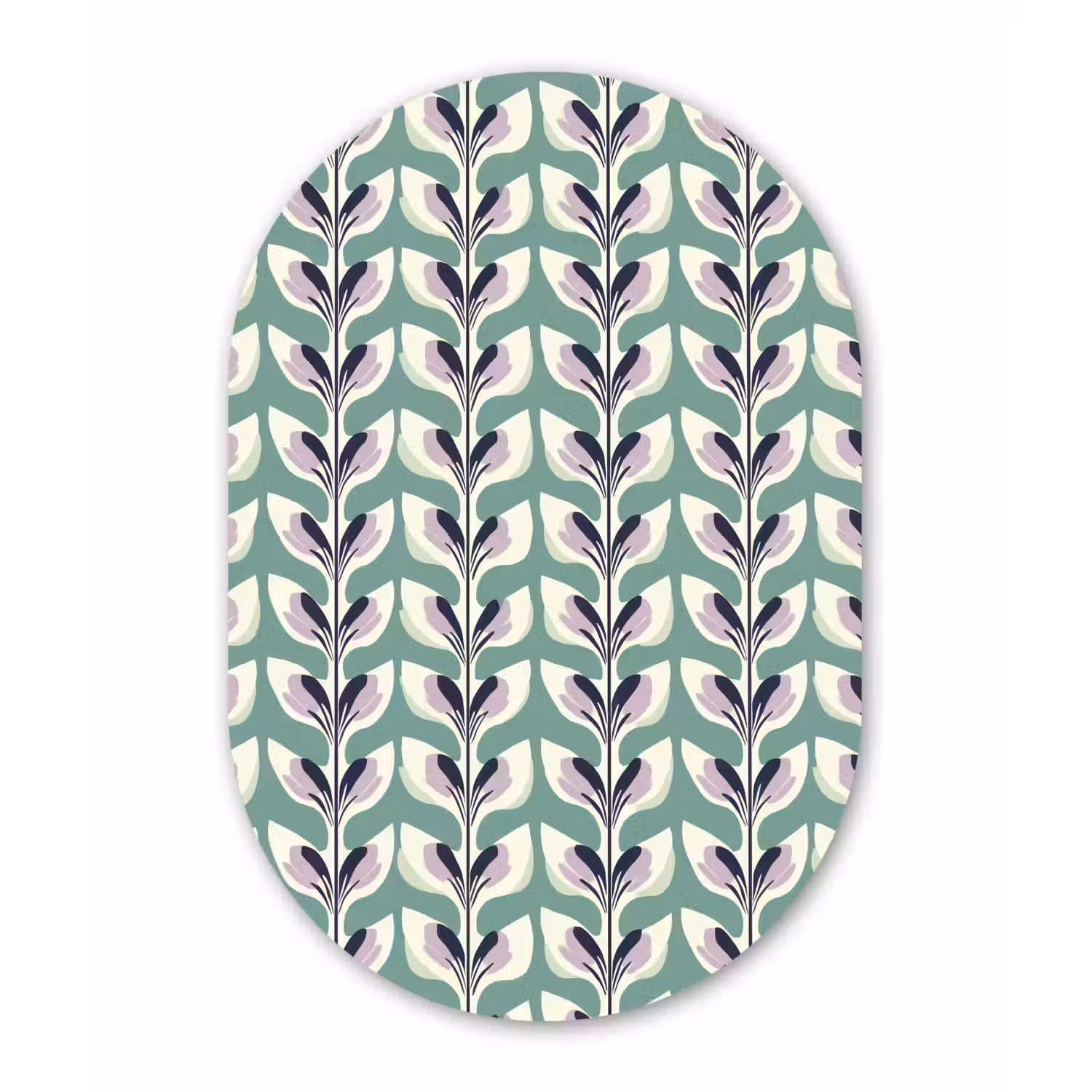 Retro - Modern - Groen Wandcirkel Ovaal Aluminium middel 839 -3d