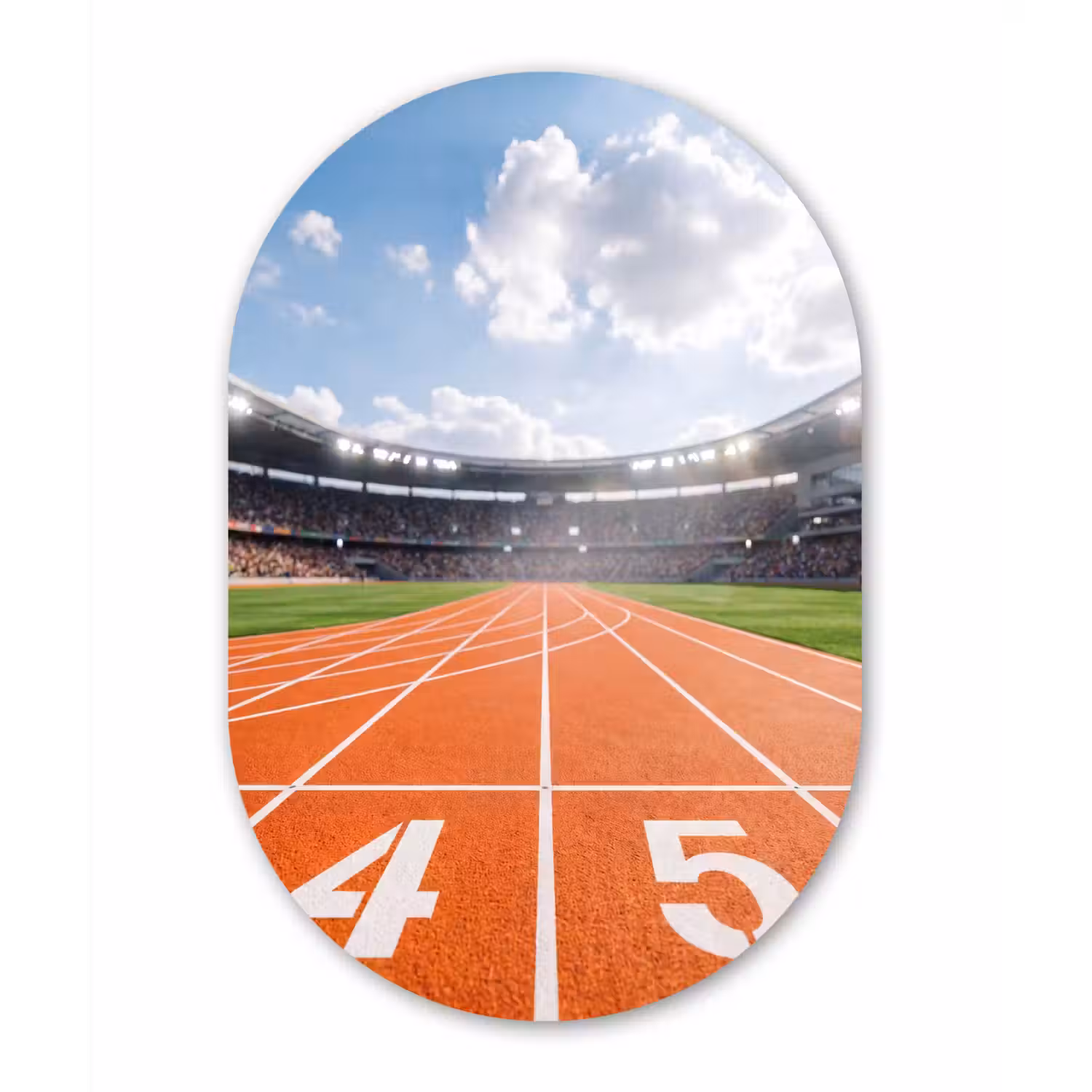 Sintelbaan - Stadion - Sport -Oranje Wandcirkel Ovaal Aluminium middel -3d