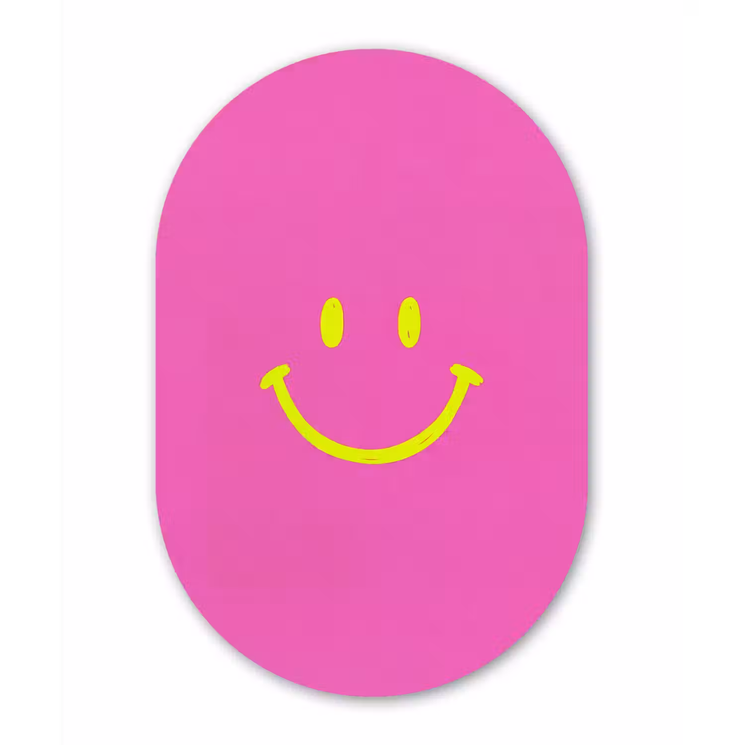 Smiley - Vrolijk - Roze Wandcirkel Ovaal Aluminium middel -3d