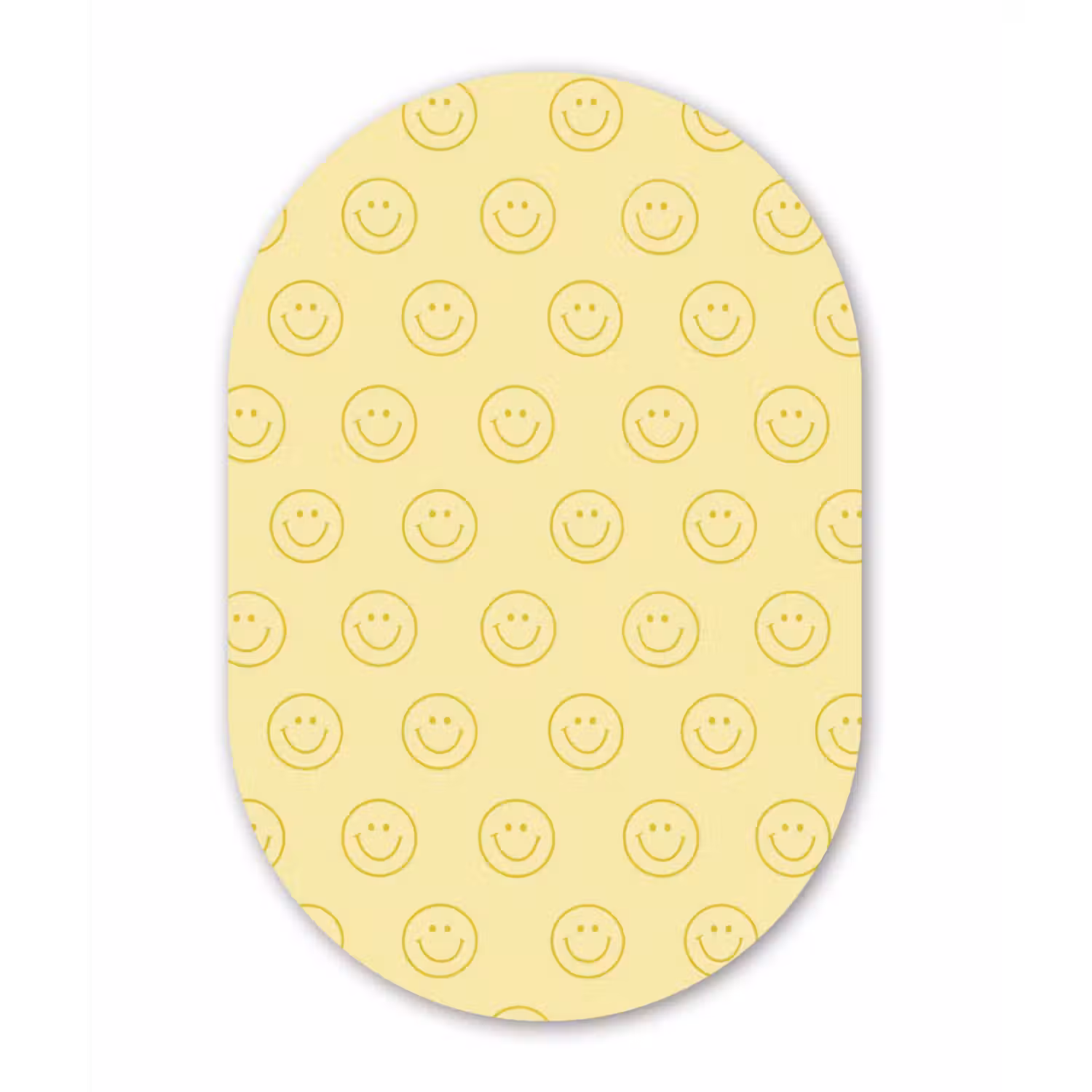 Smileys - Patroon - Retro - Zachtgeel Wandcirkel Ovaal Aluminium middel 839 -3d