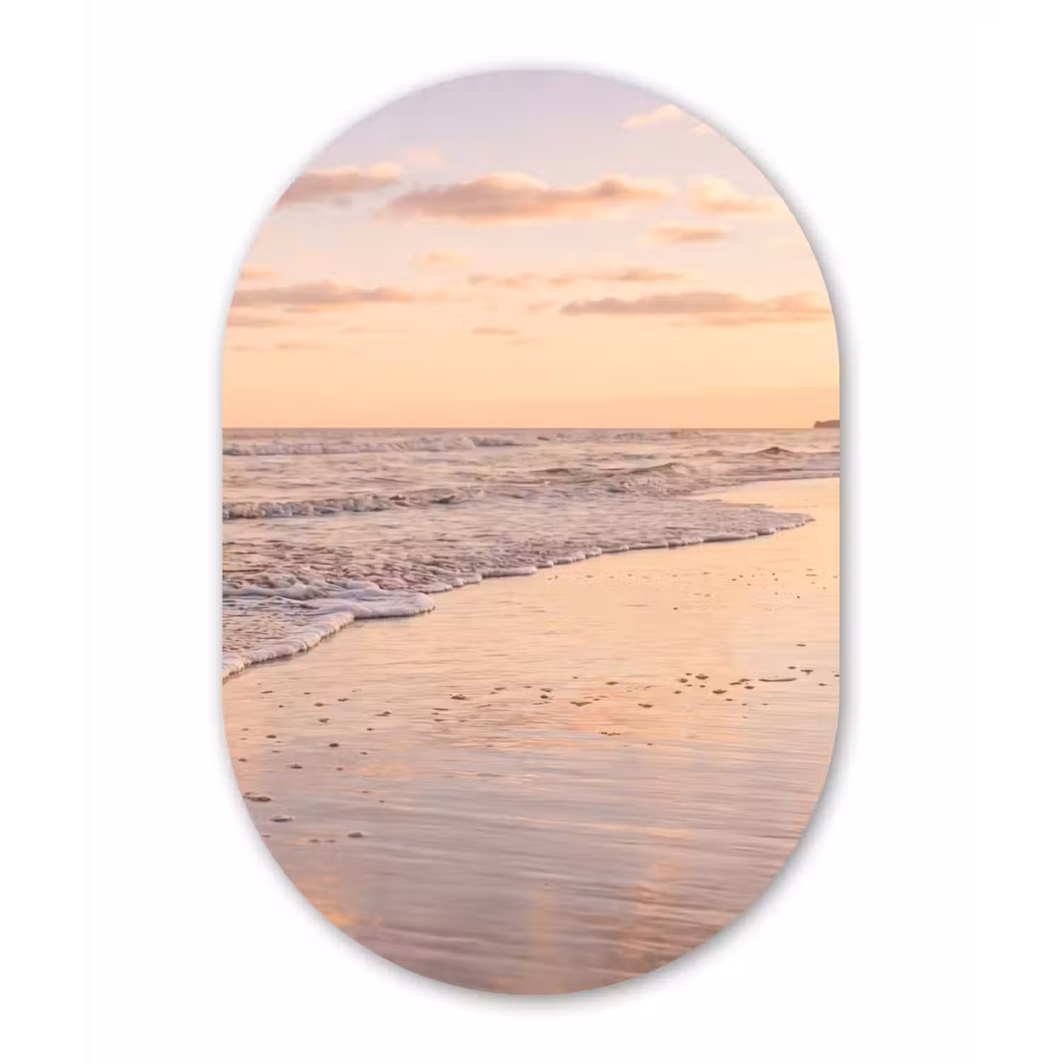 Strand - Branding - Wolken Wandcirkel Ovaal Aluminium middel -3d