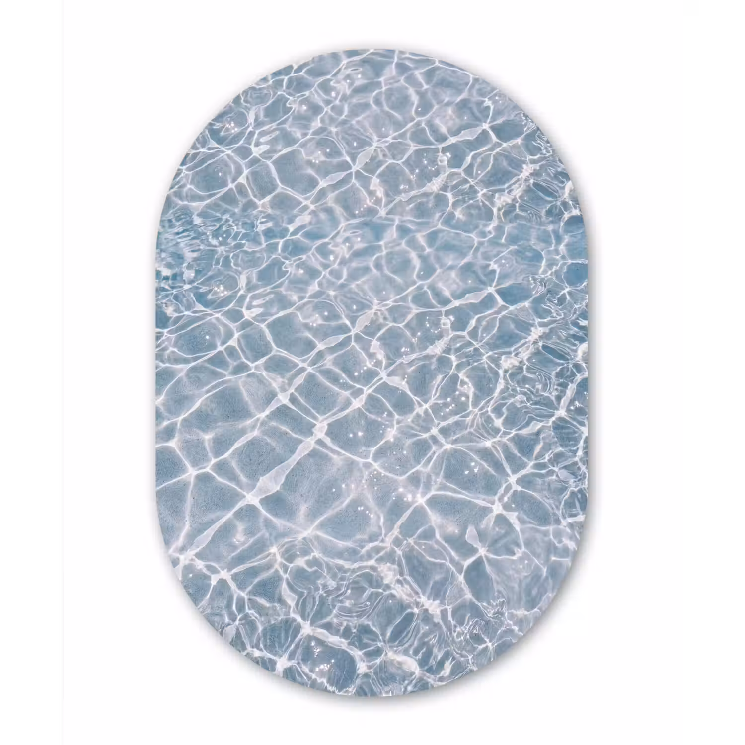 Water - Reflectie - Zonlicht Wandcirkel Ovaal Aluminium middel -3d