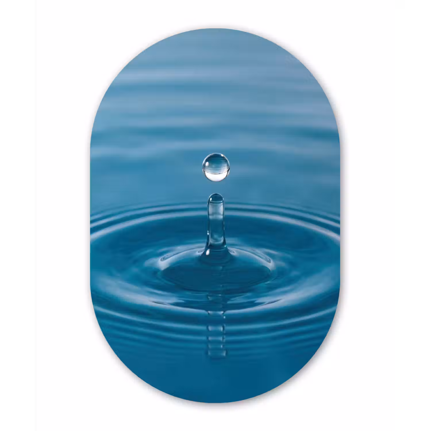 Waterdruppel - Water - Oppervlakte Wandcirkel Ovaal Aluminium middel -3d