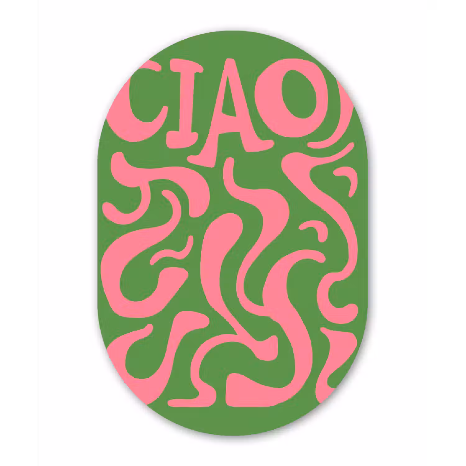 Abstract - Roze - Ciao - Vormen Wandcirkel Ovaal Glas middel -3d