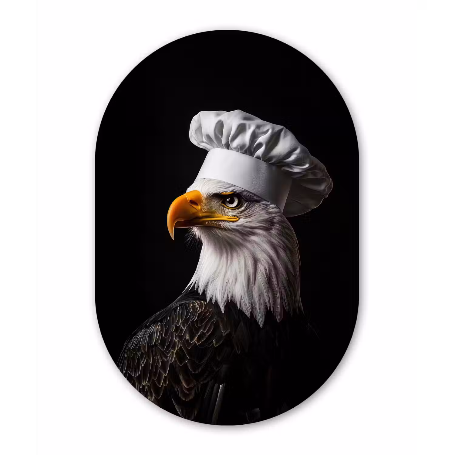 Arend -Amerika - Koksmuts - Vogel - Stoer Wandcirkel Ovaal Glas middel -3d