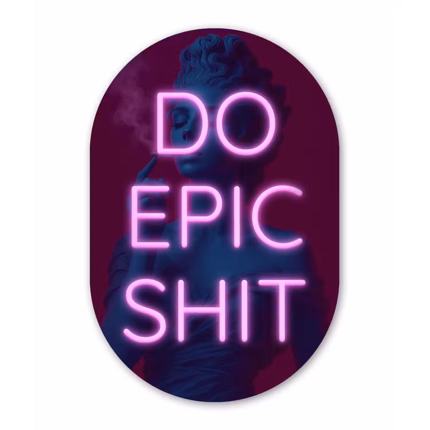 Buste - Neon - LED - Letters Wandcirkel Ovaal Glas middel -3d