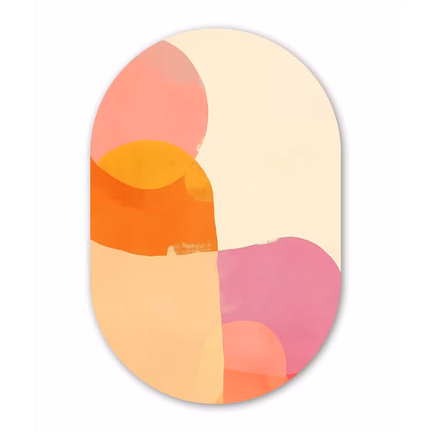Vormen - Abstract - Kleurrijk Wandcirkel Ovaal Glas middel -3d