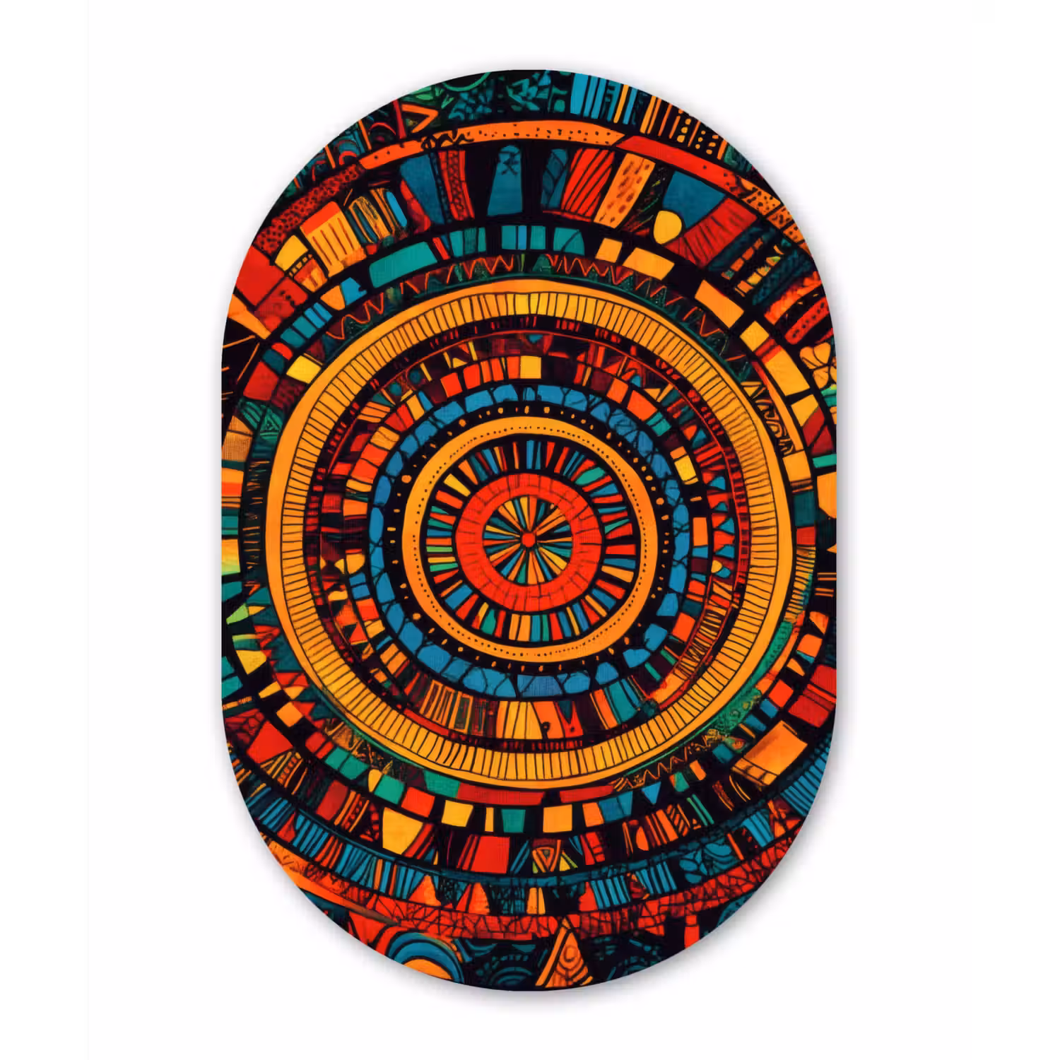 Mandala - Cirkels - Patronen Wandcirkel Ovaal Glas middel -3d