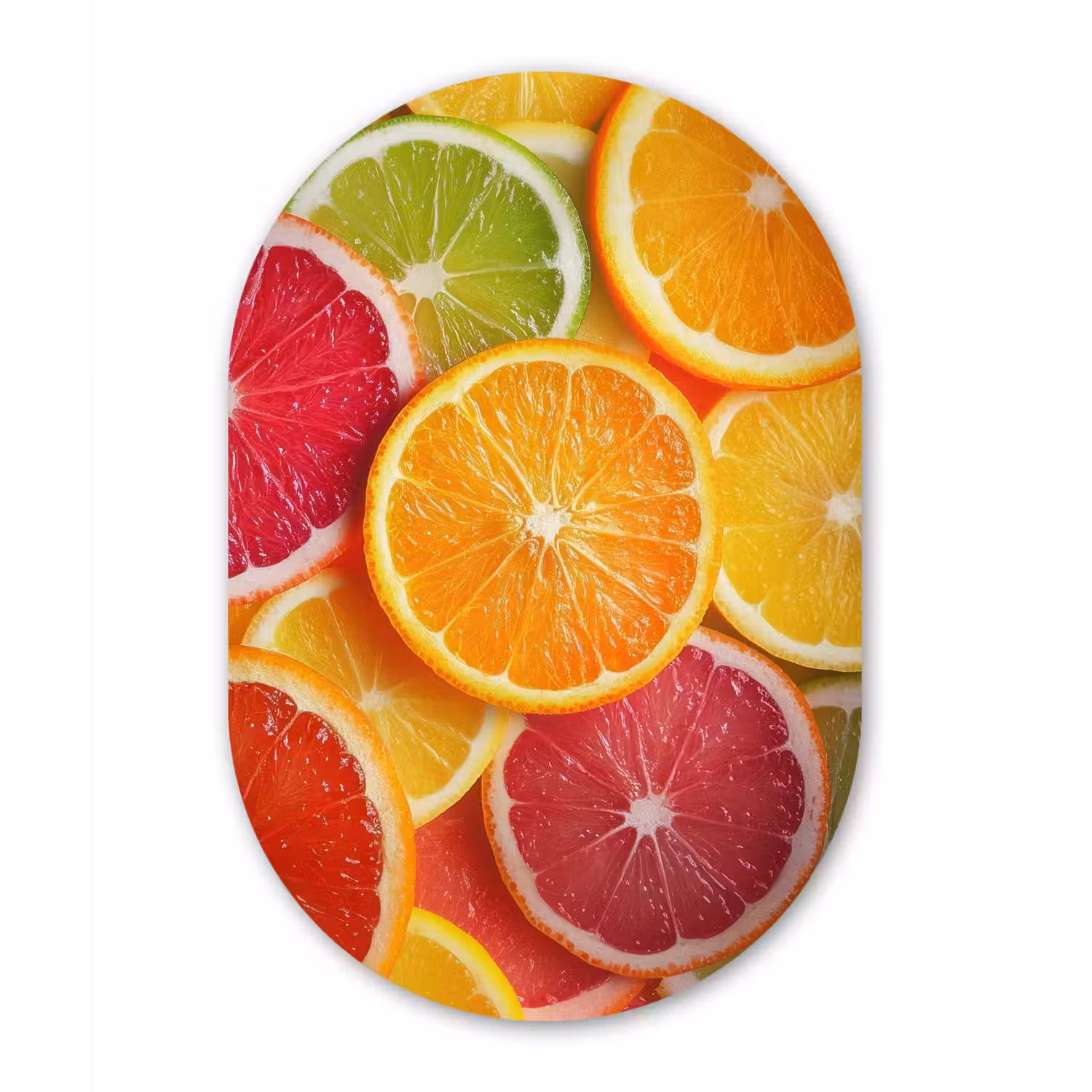 Fruit - Kleurrijk - Close up Wandcirkel Ovaal Glas middel -3d