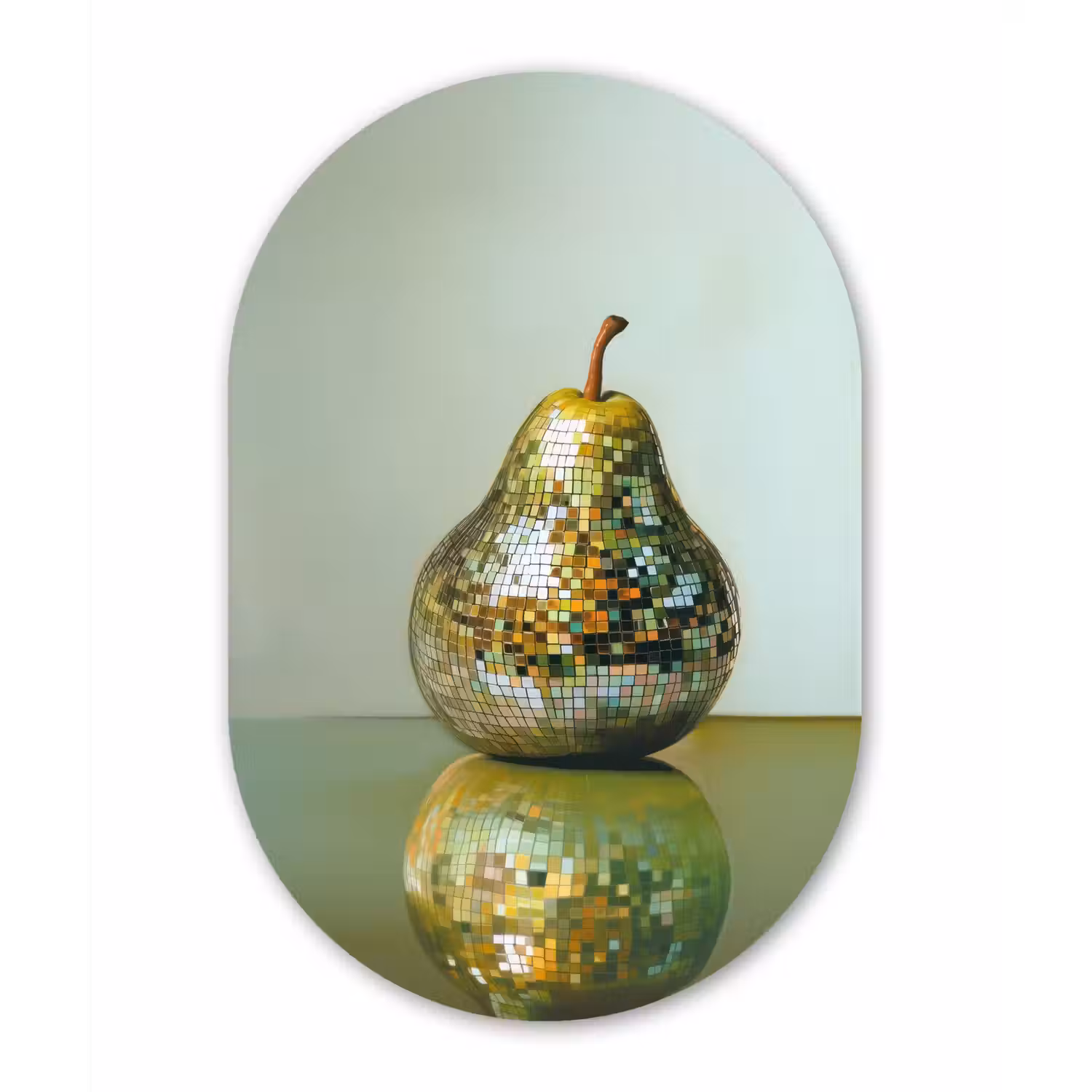 Fruit - Disco - Art - Glitter Wandcirkel Ovaal Glas middel -3d