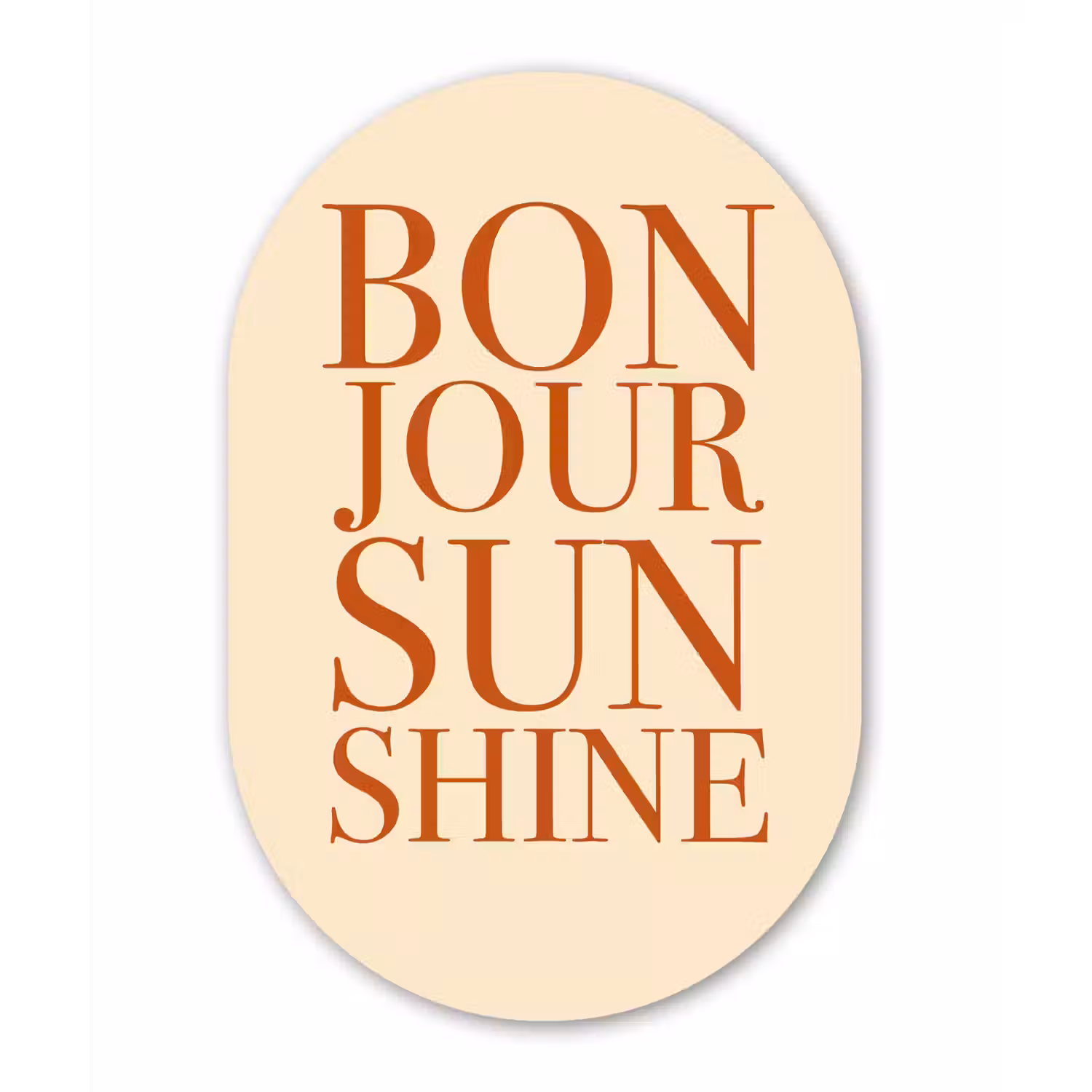 Oranje - Quote - Sun Wandcirkel Ovaal Glas middel -3d