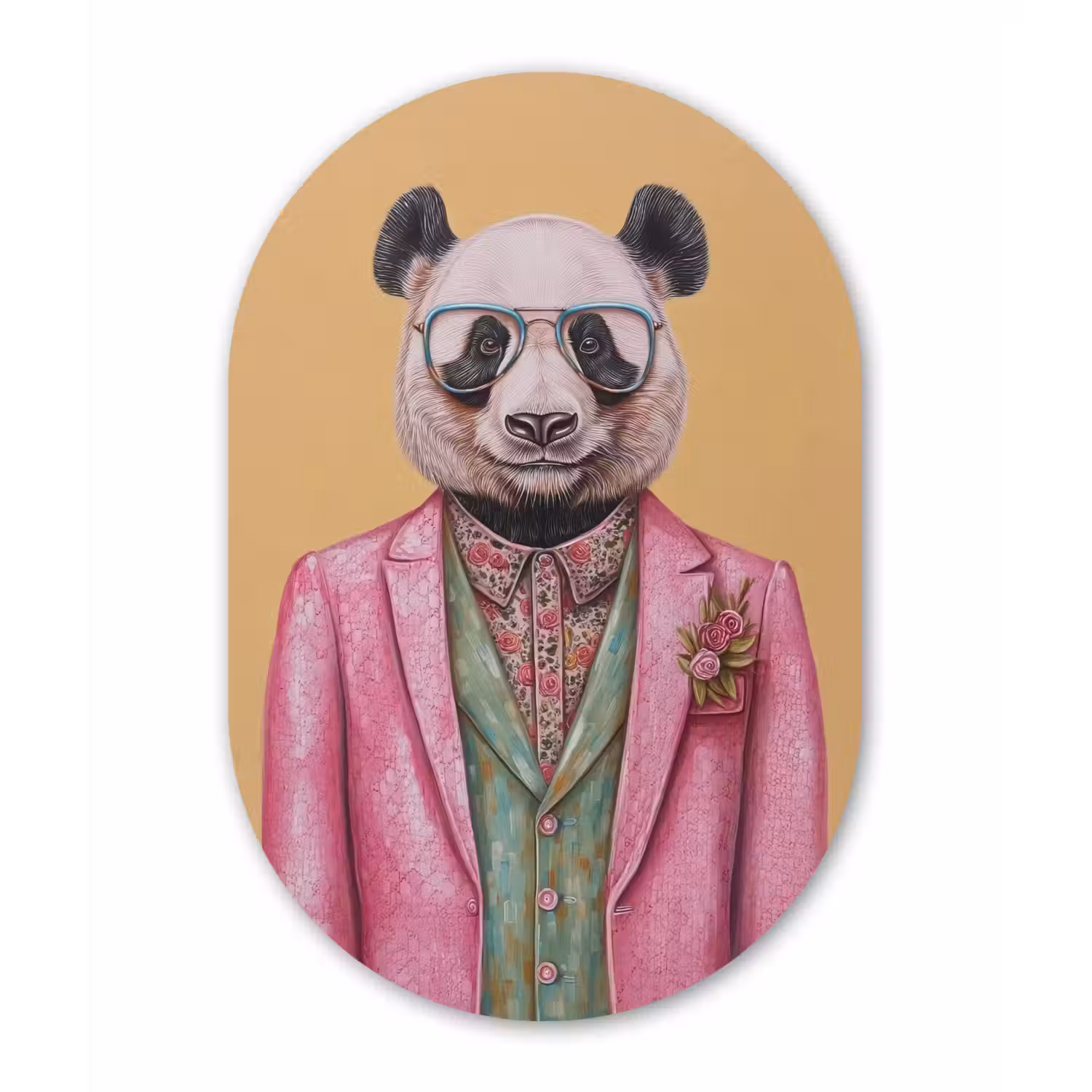 Panda - Pak - Zonnebril - Blauw Wandcirkel Ovaal Glas middel -3d